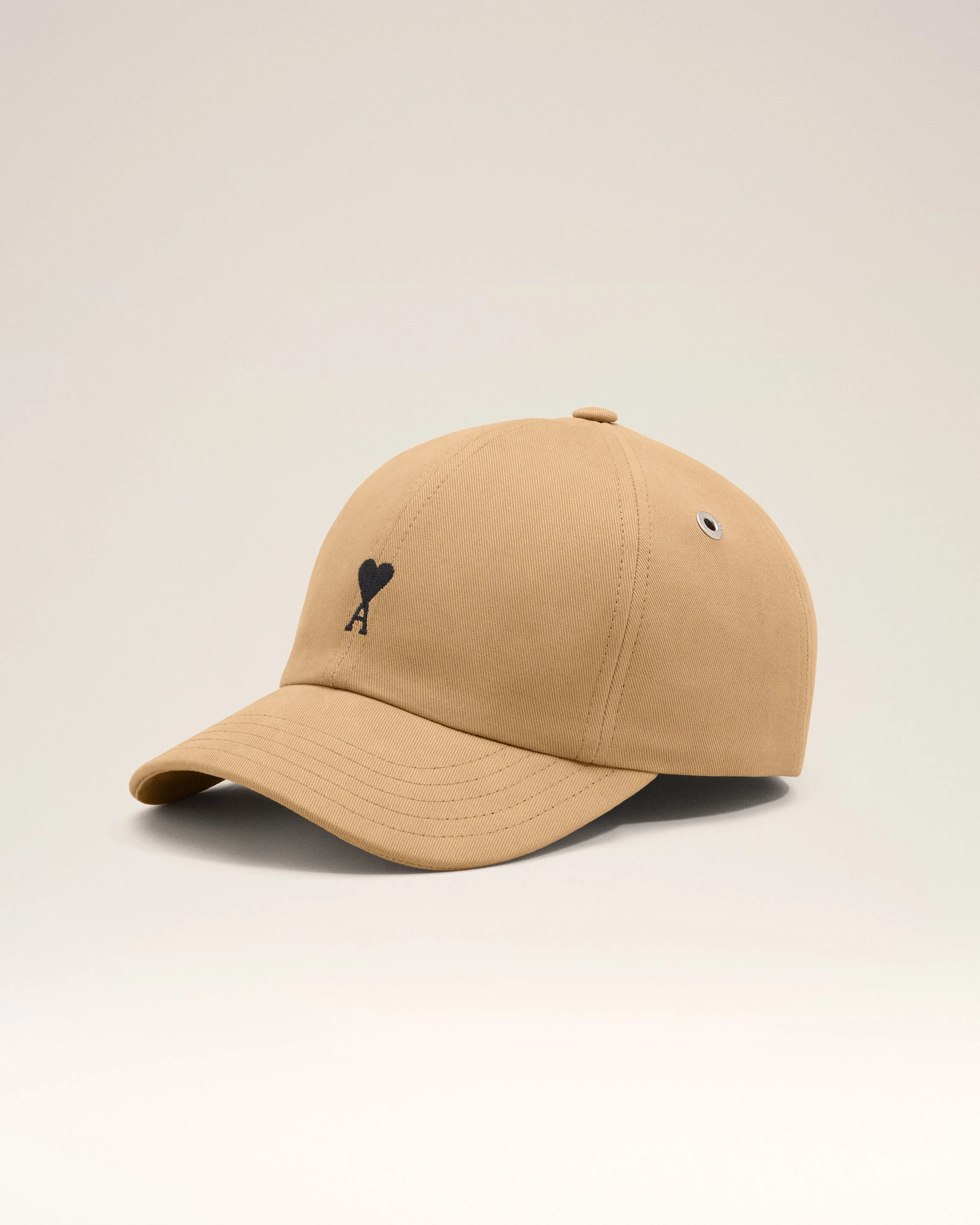BEIGE COTTON CAP WITH AMI DE COEUR - 1
