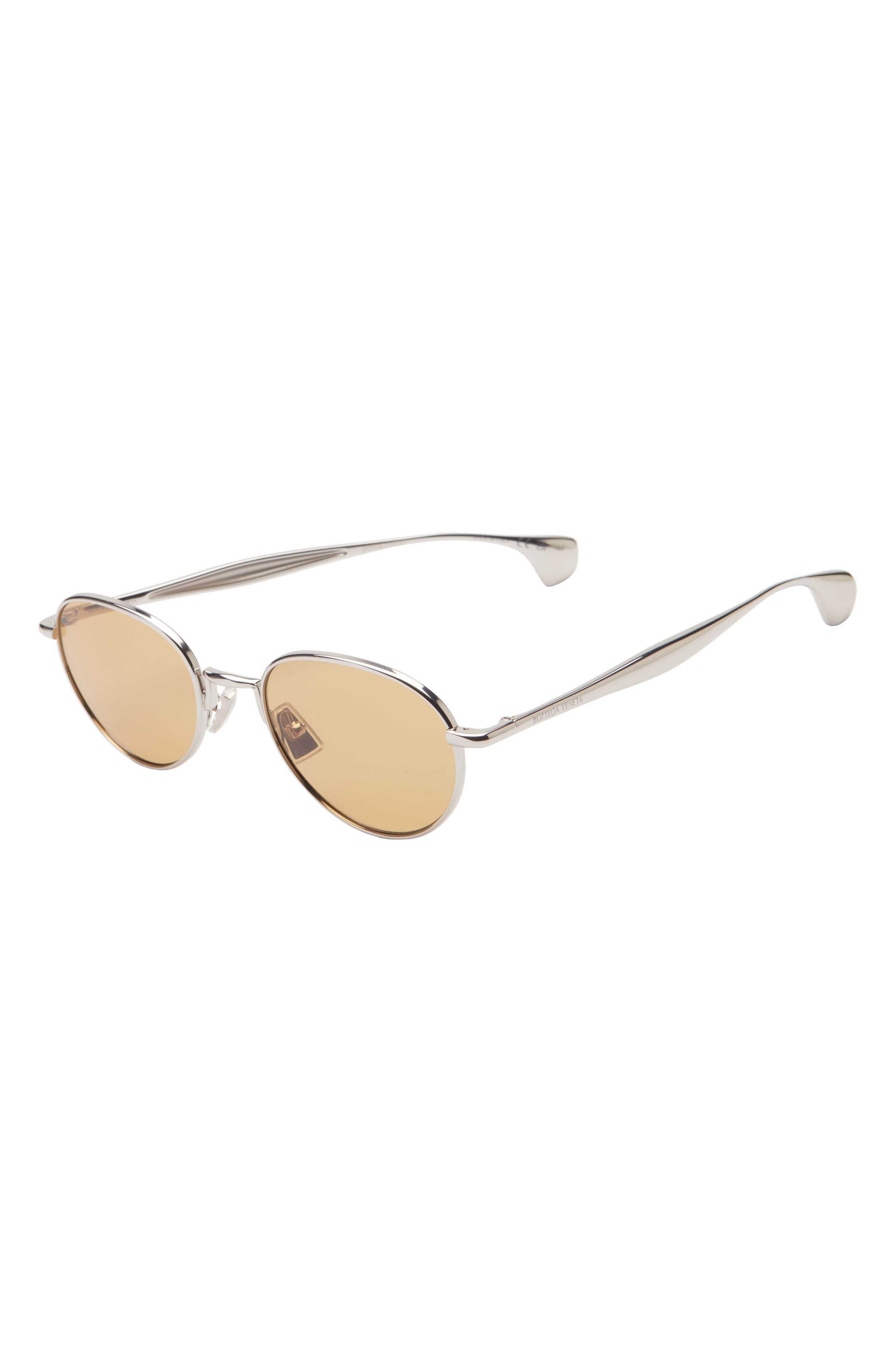 Bottega Veneta 50mm Small Oval Sunglasses in Silver at Nordstrom - 2