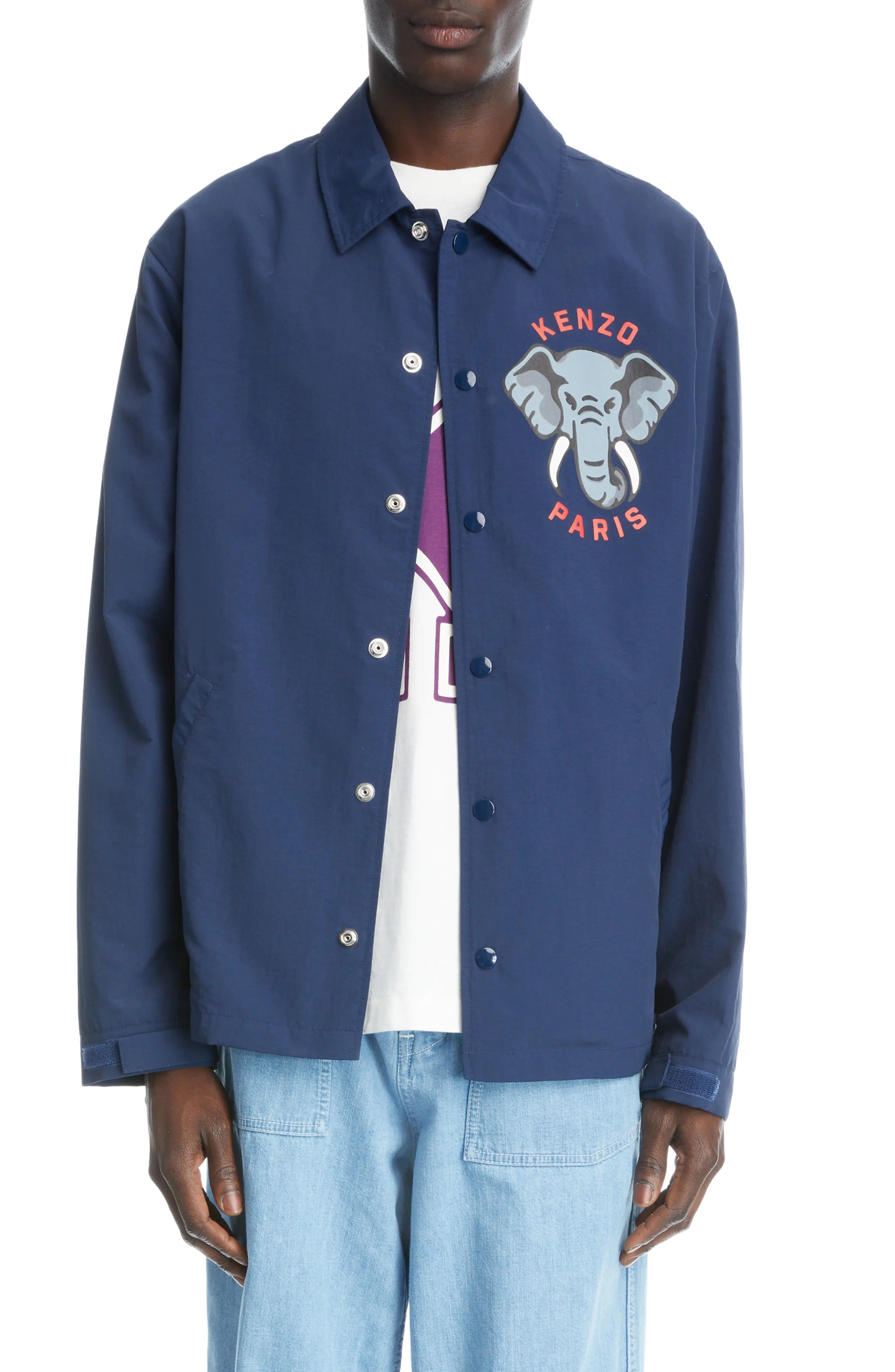 Elephant Graphic Nylon Coach Jacket - 1