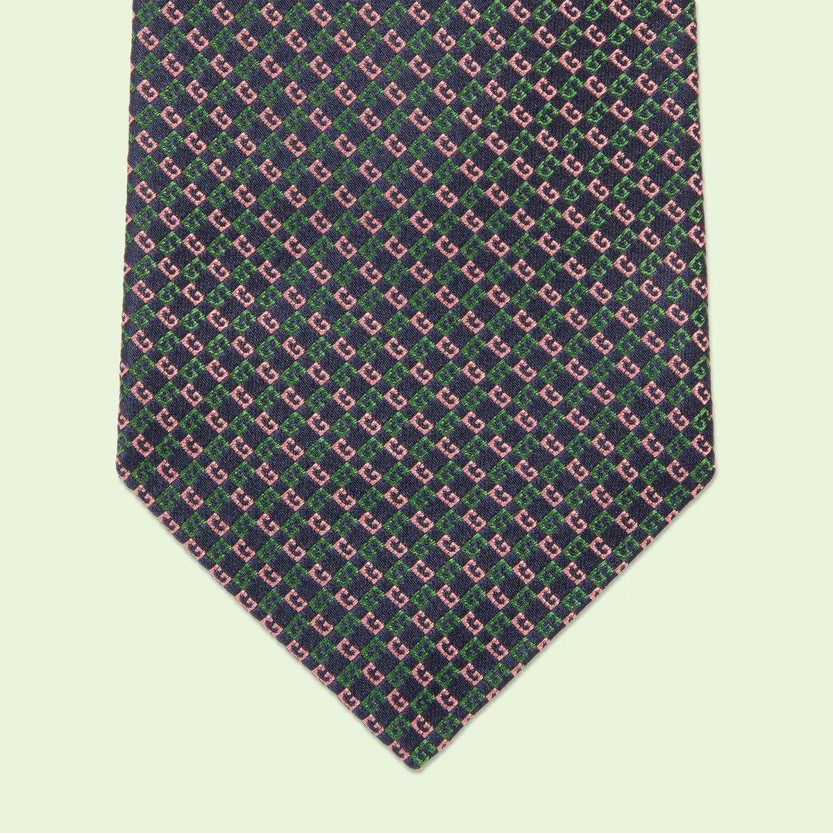 Geometric G silk jacquard tie - 4