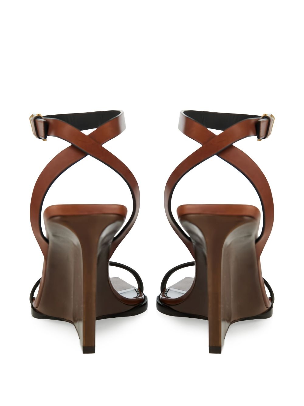 90mm May leather ankle-strap wedge sandals - 3