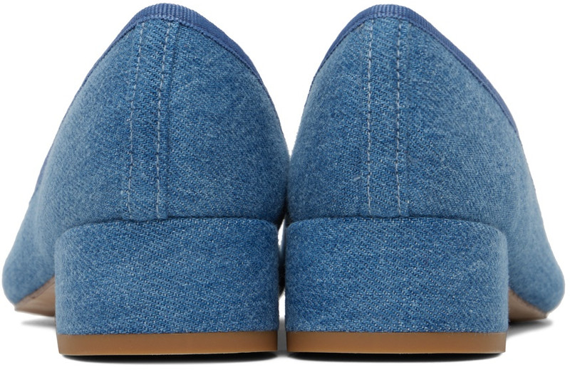Repetto Blue Camille Denim Ballerina Heels outlook
