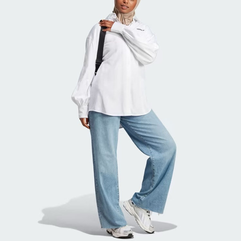 adidas (WMNS) adidas 3-Stripes OS Long-sleeve Top 'White' IR9790 outlook