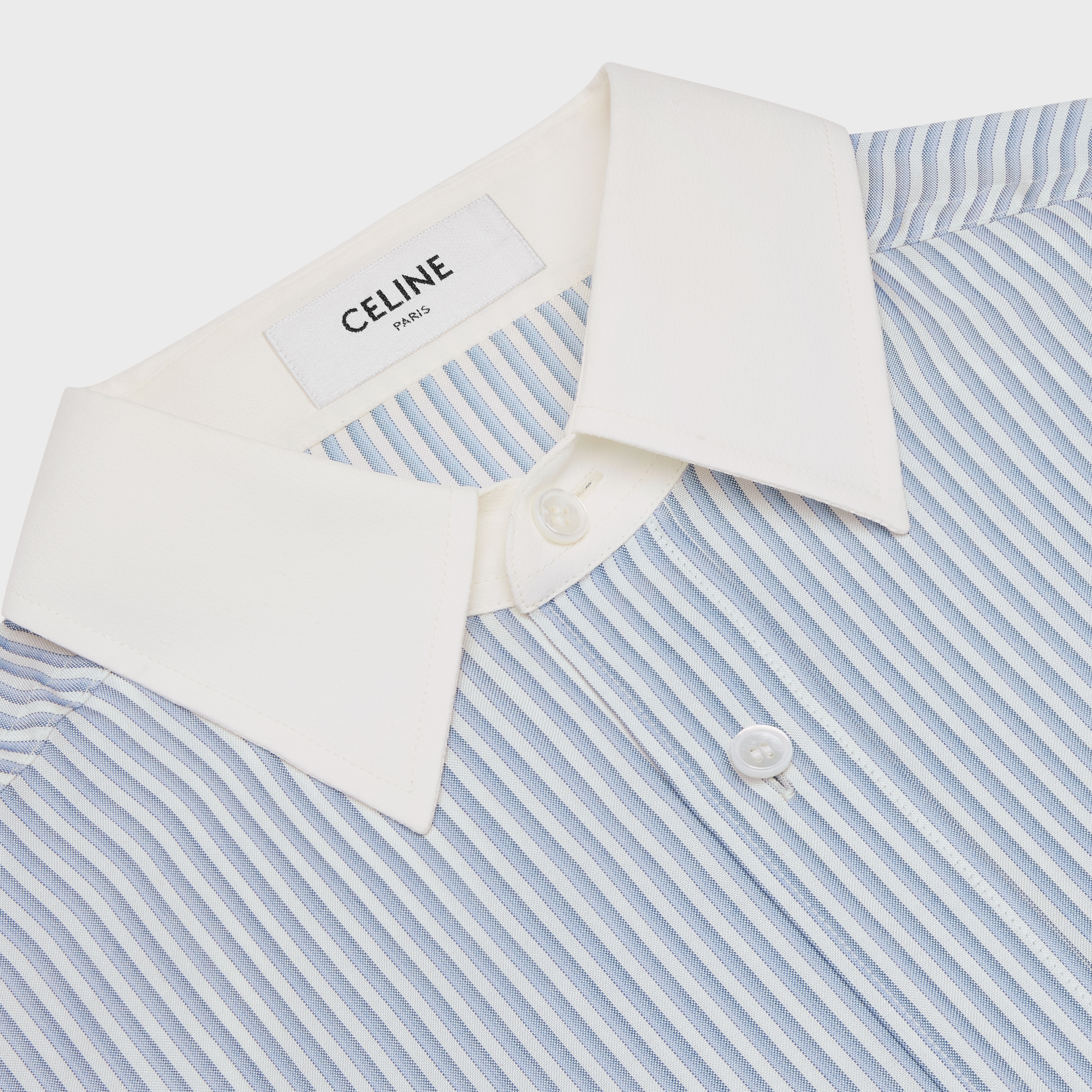 oversized shirt in striped silk - 3