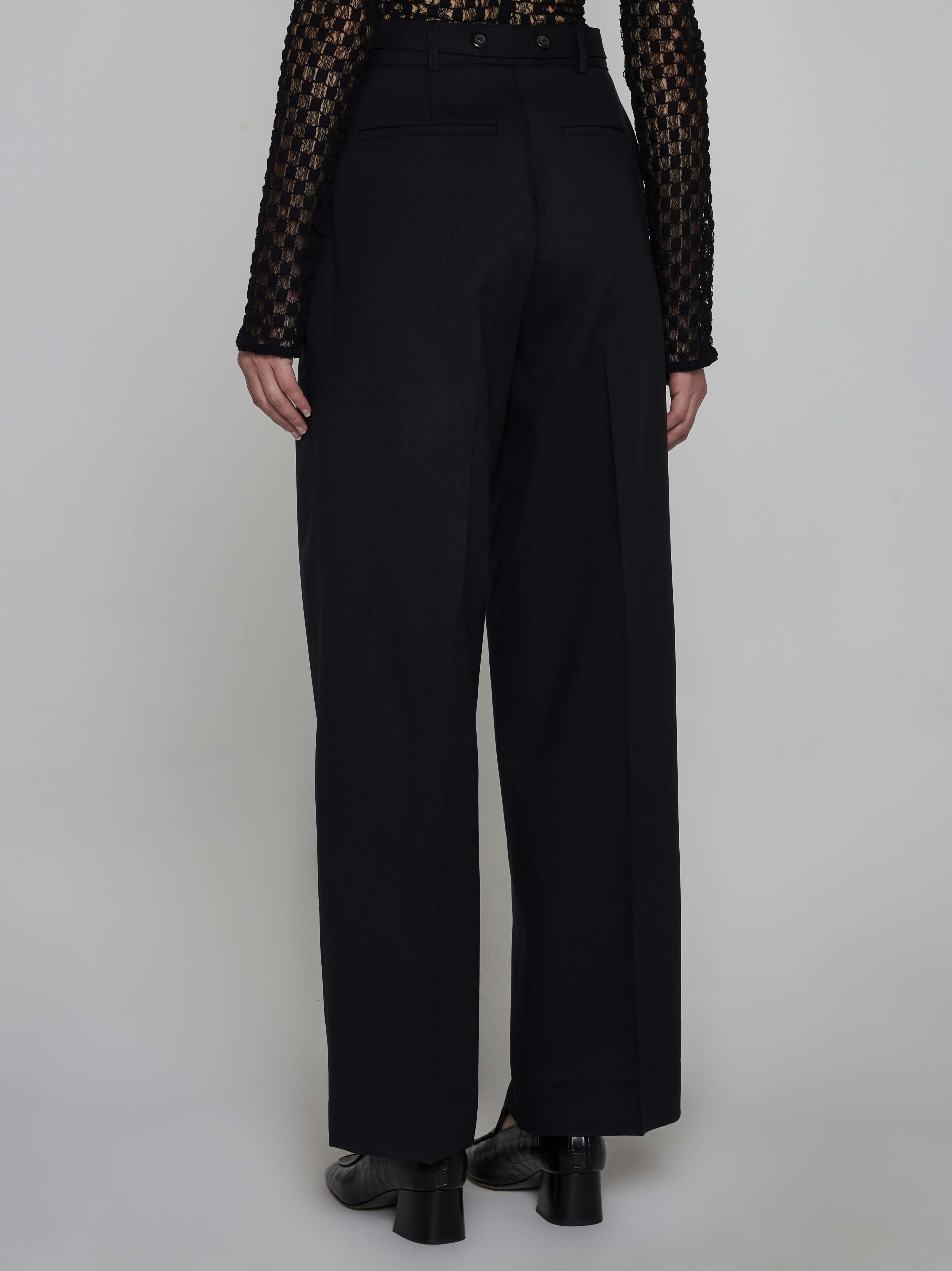 Belted wool trousers - 4