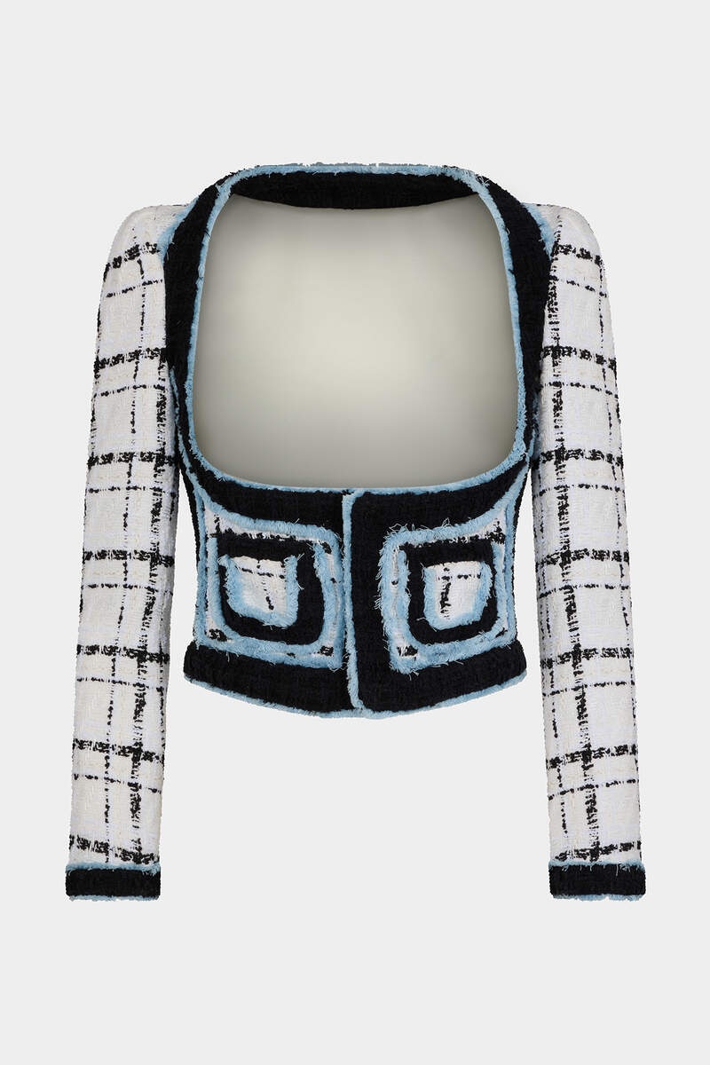 BOUCLË LONG SLEEVES CORSET JACKET - 1