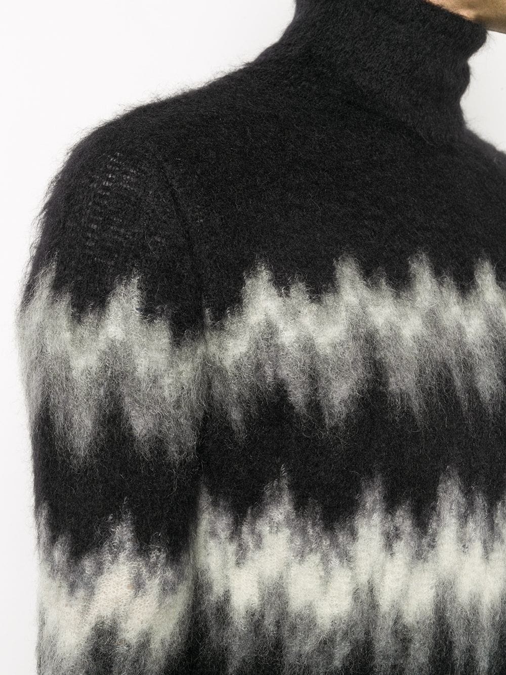 abstract-stripe knitted jumper - 5