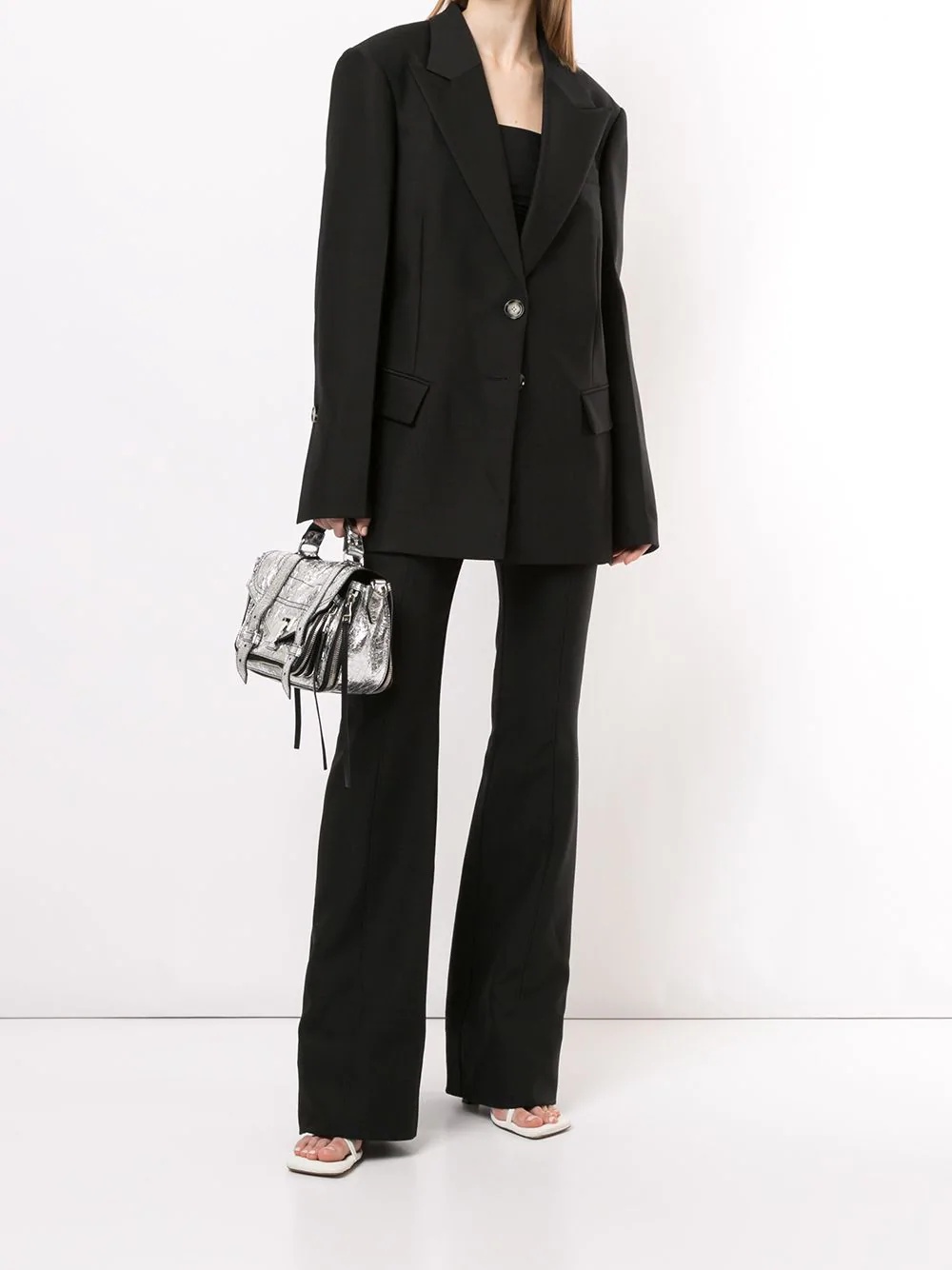 tailored flared high~waisted trousers - 2