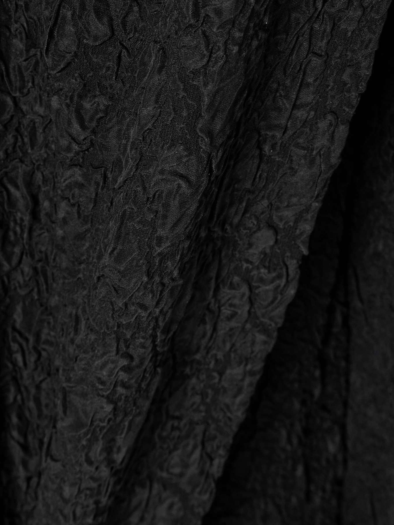 Draped wrap-effect cloqué midi skirt Black - 4