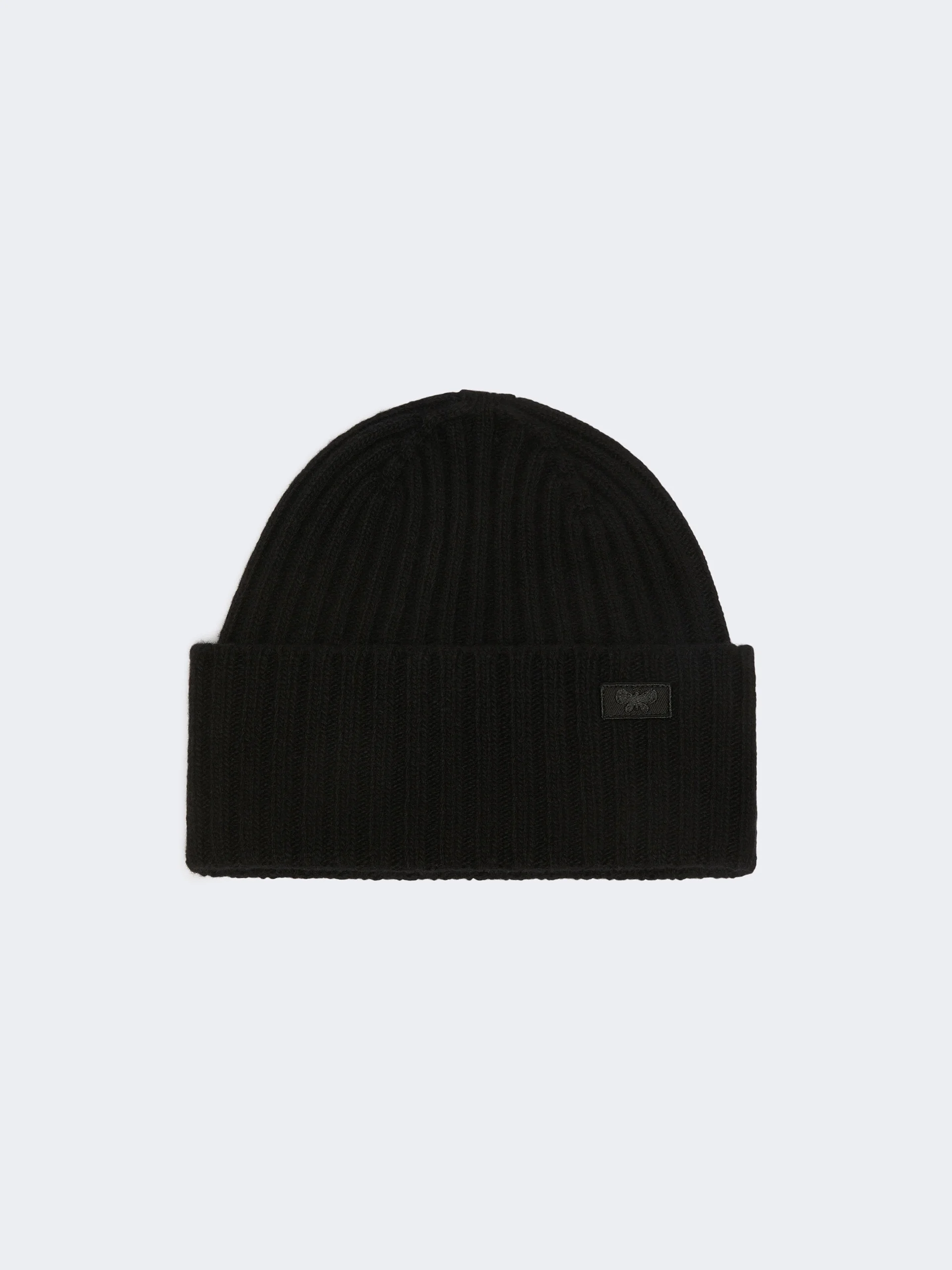 RITMO Ribbed wool beanie - BLACK - 1