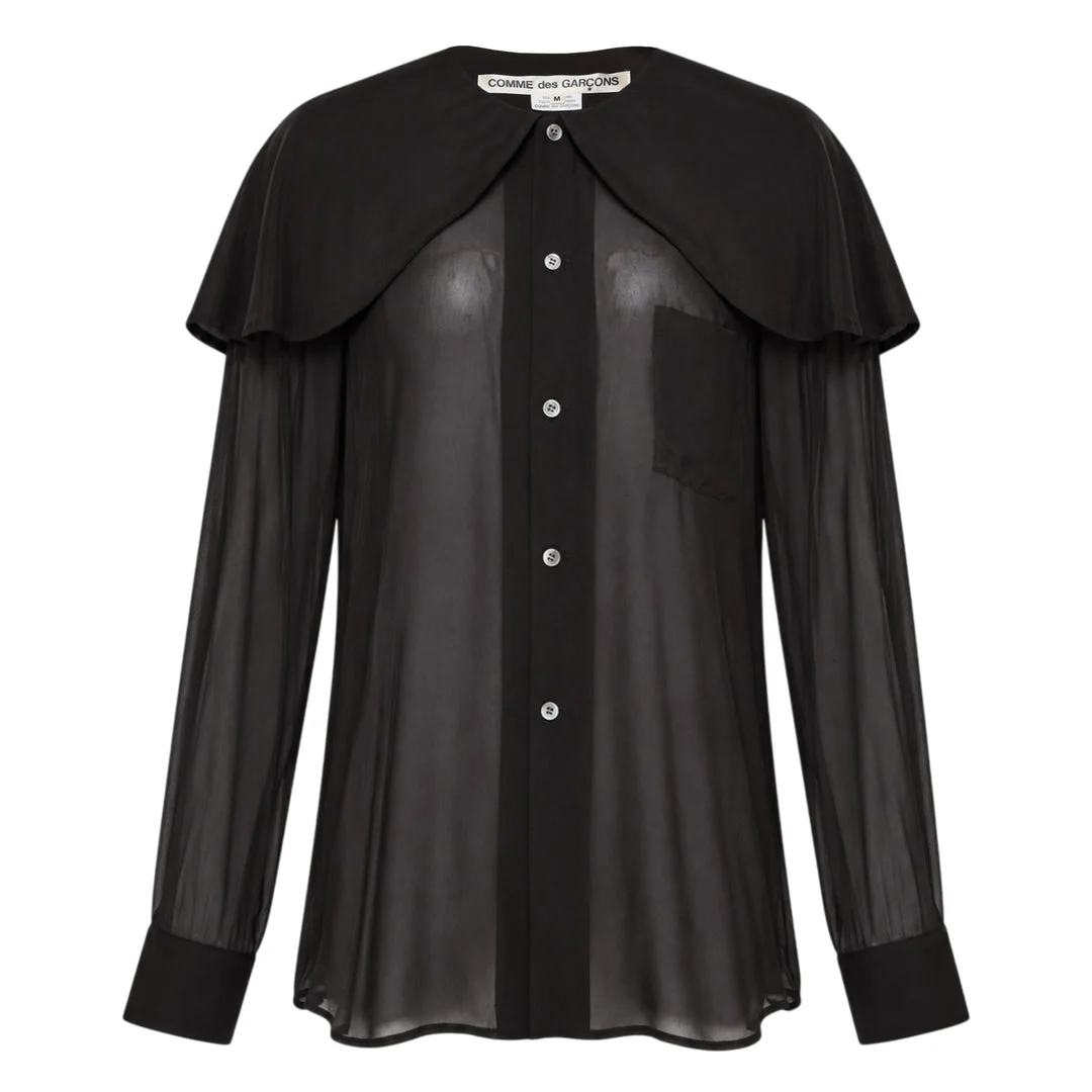 Sheer Oversized Frill Blouse - 1