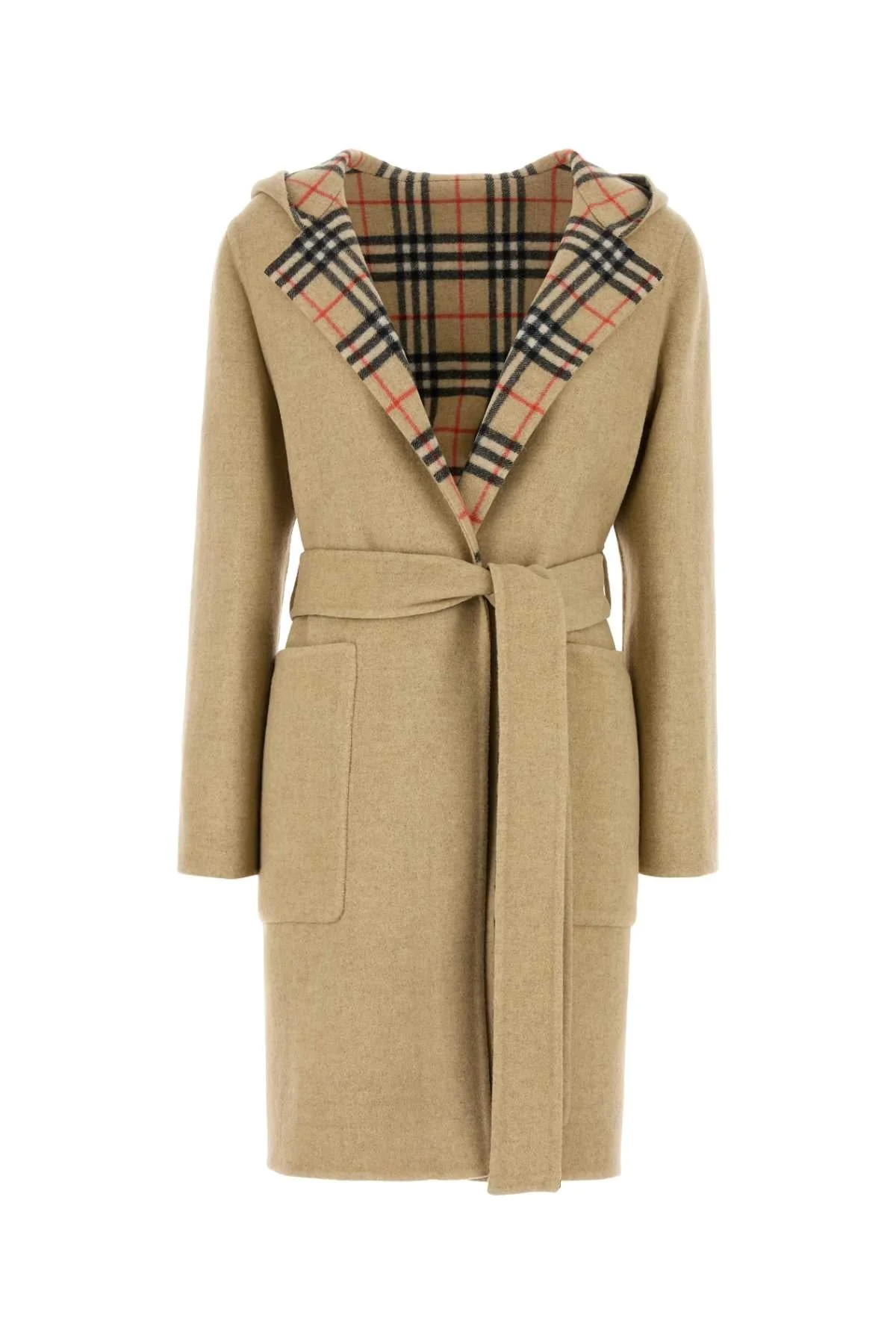 Burberry Women Beige Wool Reversible Coat - 1