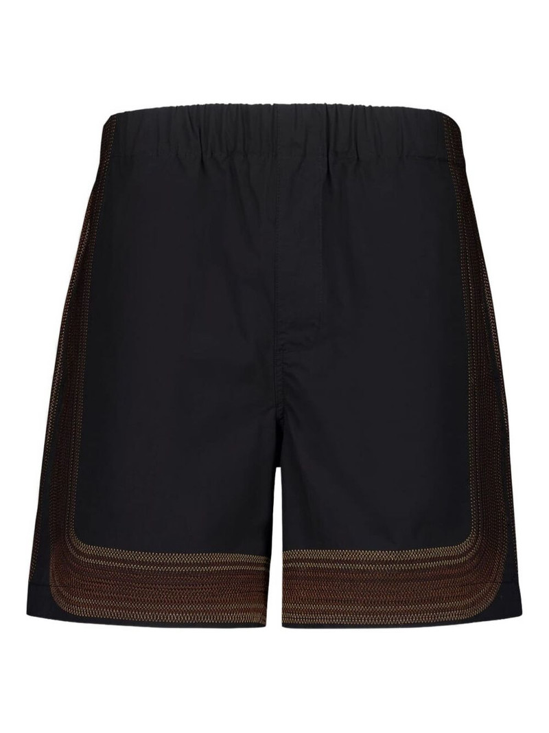 embroidered-detail elasticated-waistband shorts 1
