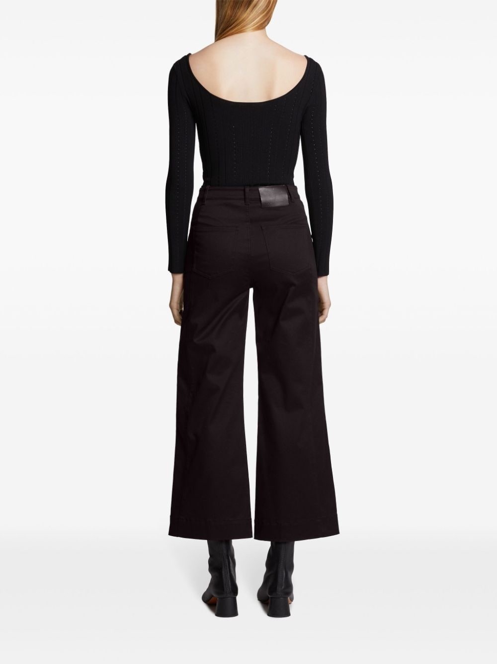 Sadie wide-leg cropped trousers - 8