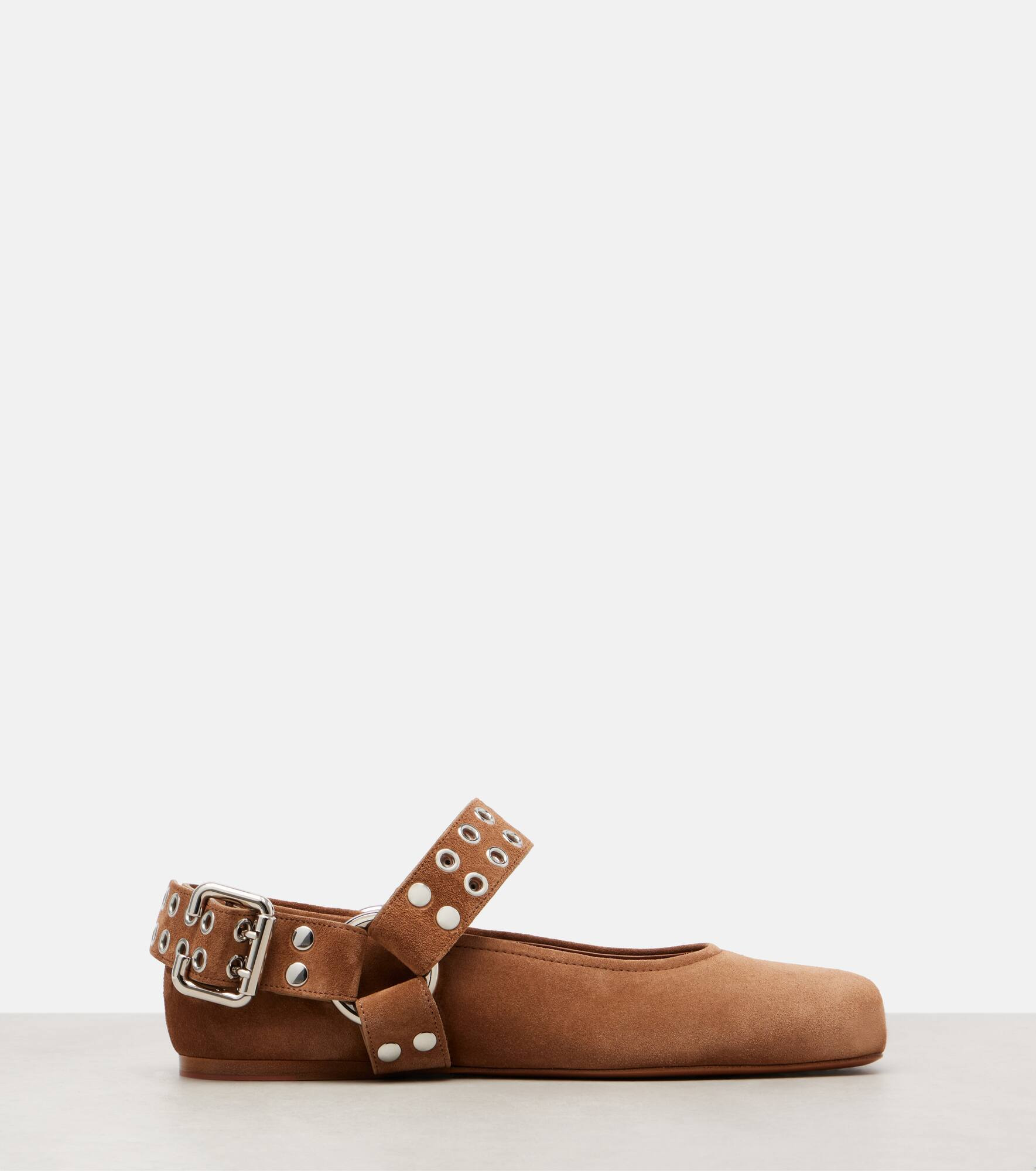 Biker suede Mary Jane flats - 4