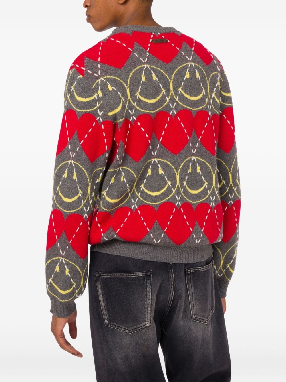 SMILEY-FACE HEART-PATTERN SWEATER - 5