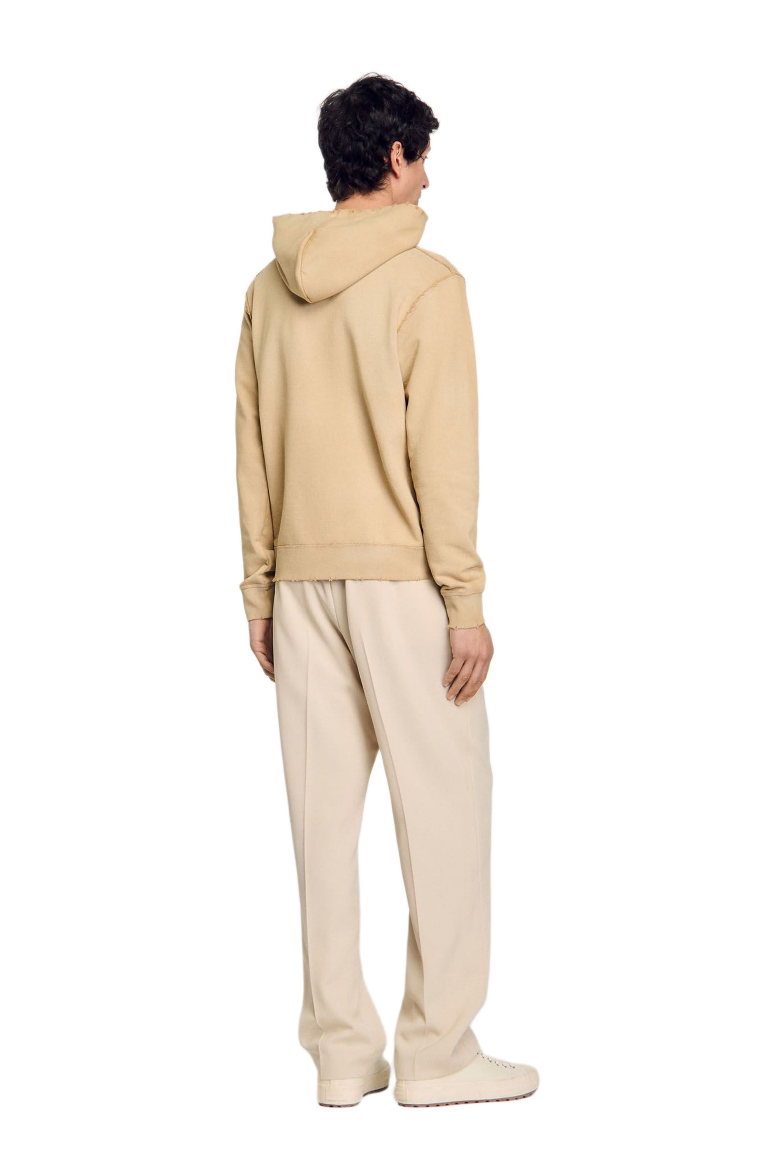 SANDRO Patch Hoodie in Sand. at Nordstrom - 2