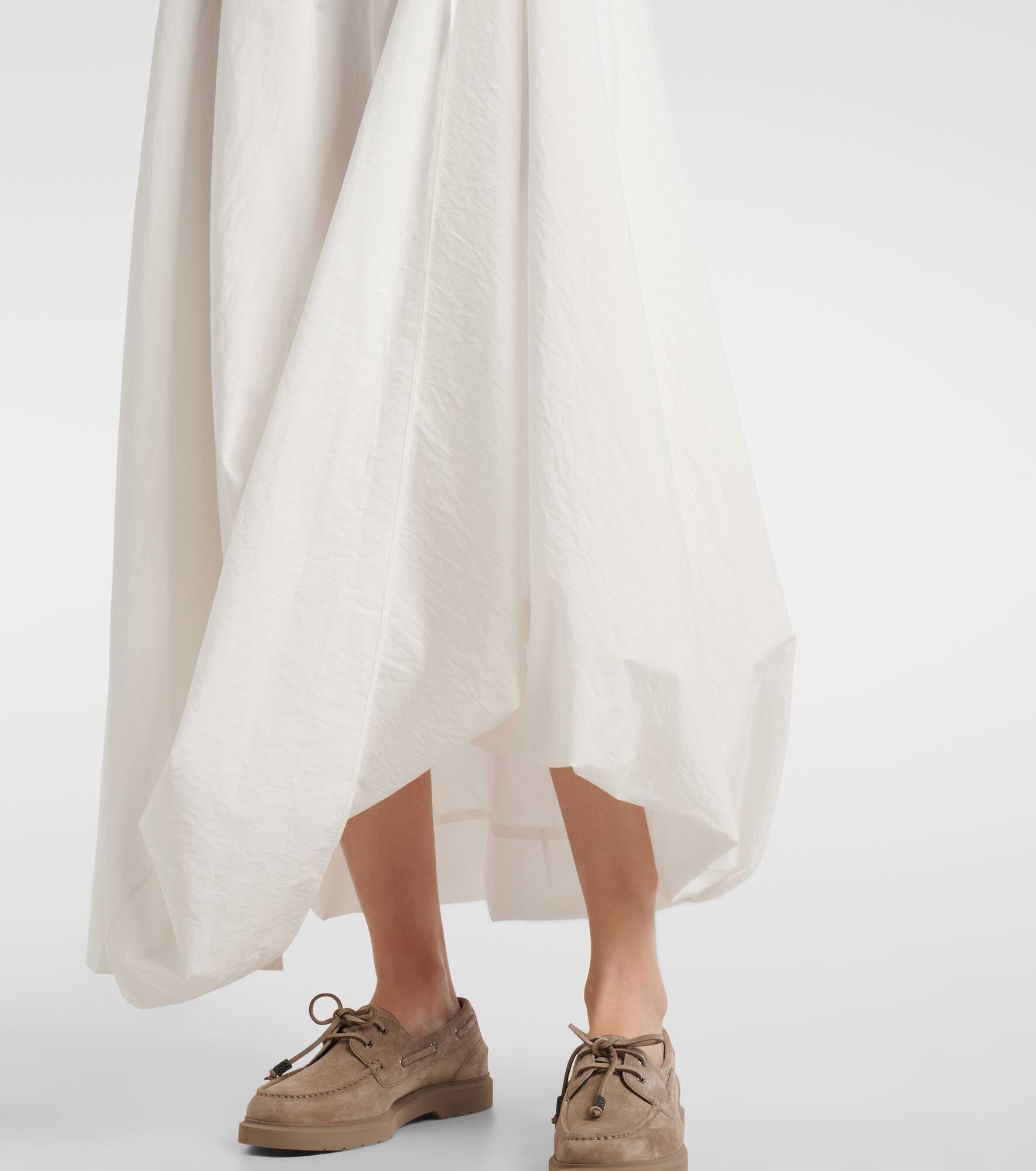 Cotton-blend maxi skirt - 5
