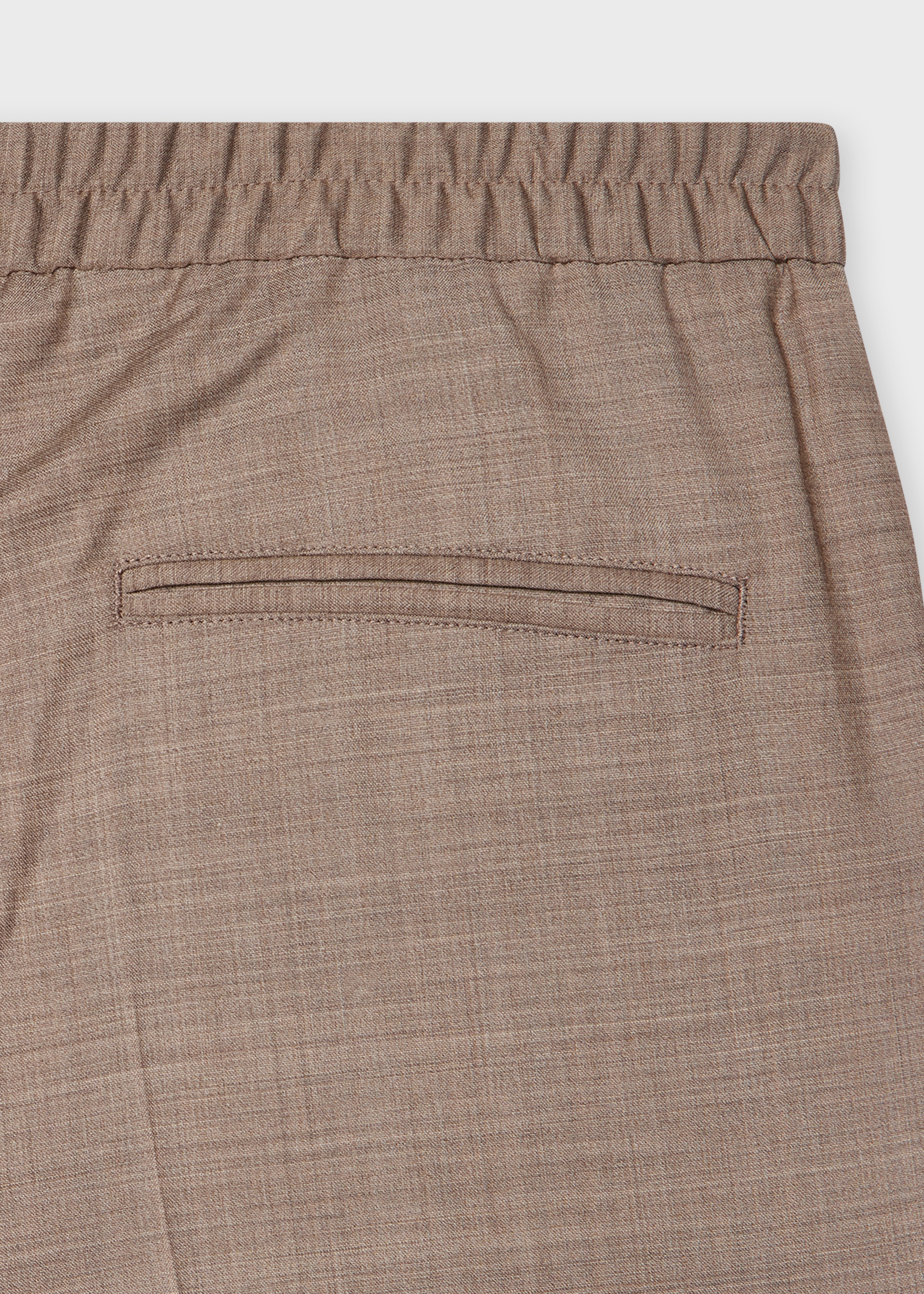 Tan Tropical Wool Elasticated-Waist Trousers - 2