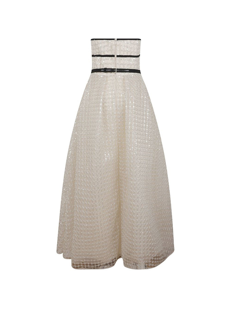 ELIE SAAB bow belted strapless dress outlook