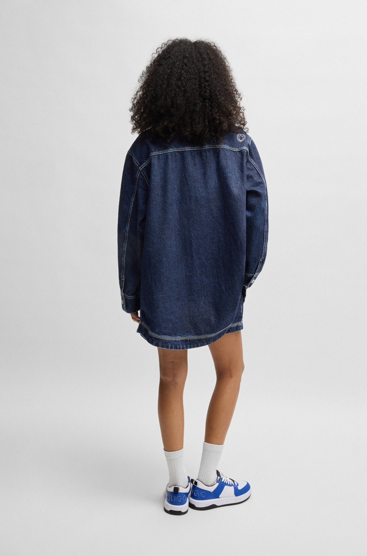 OVERSIZE-FIT DENIM JACKET WITH CONTRAST STITCHING - 4