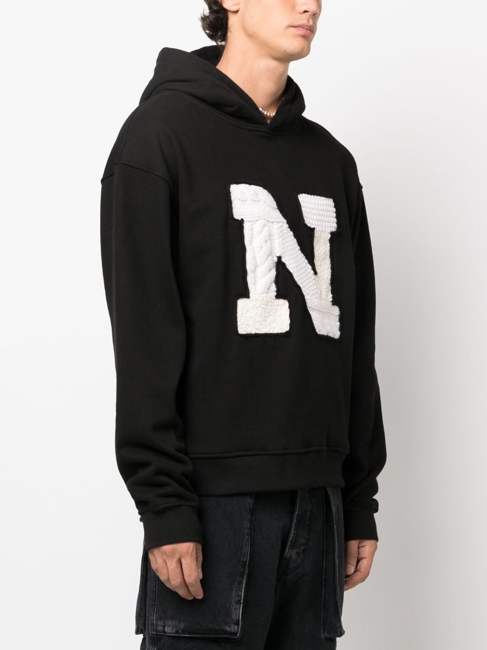 logo-patch patchwork-detail hoodie - 3