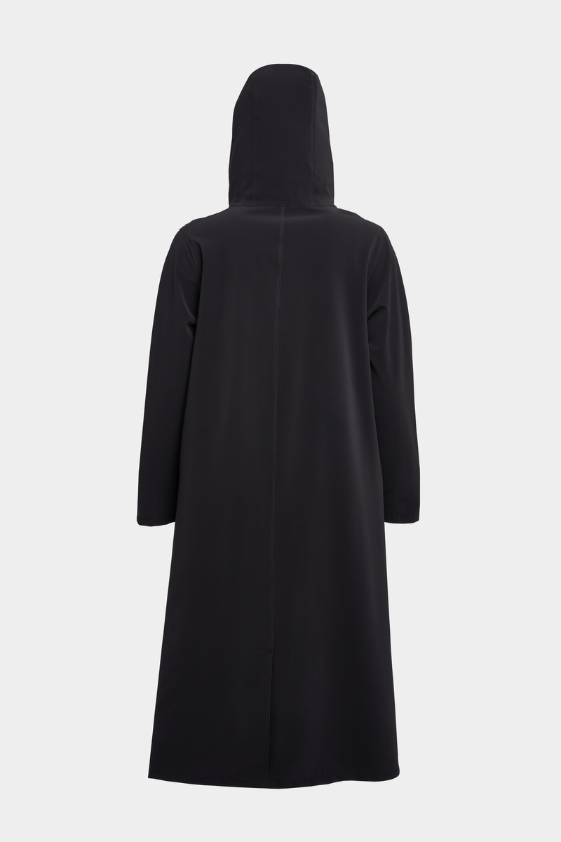 Mosebacke Long Matte Zip Raincoat Black 6