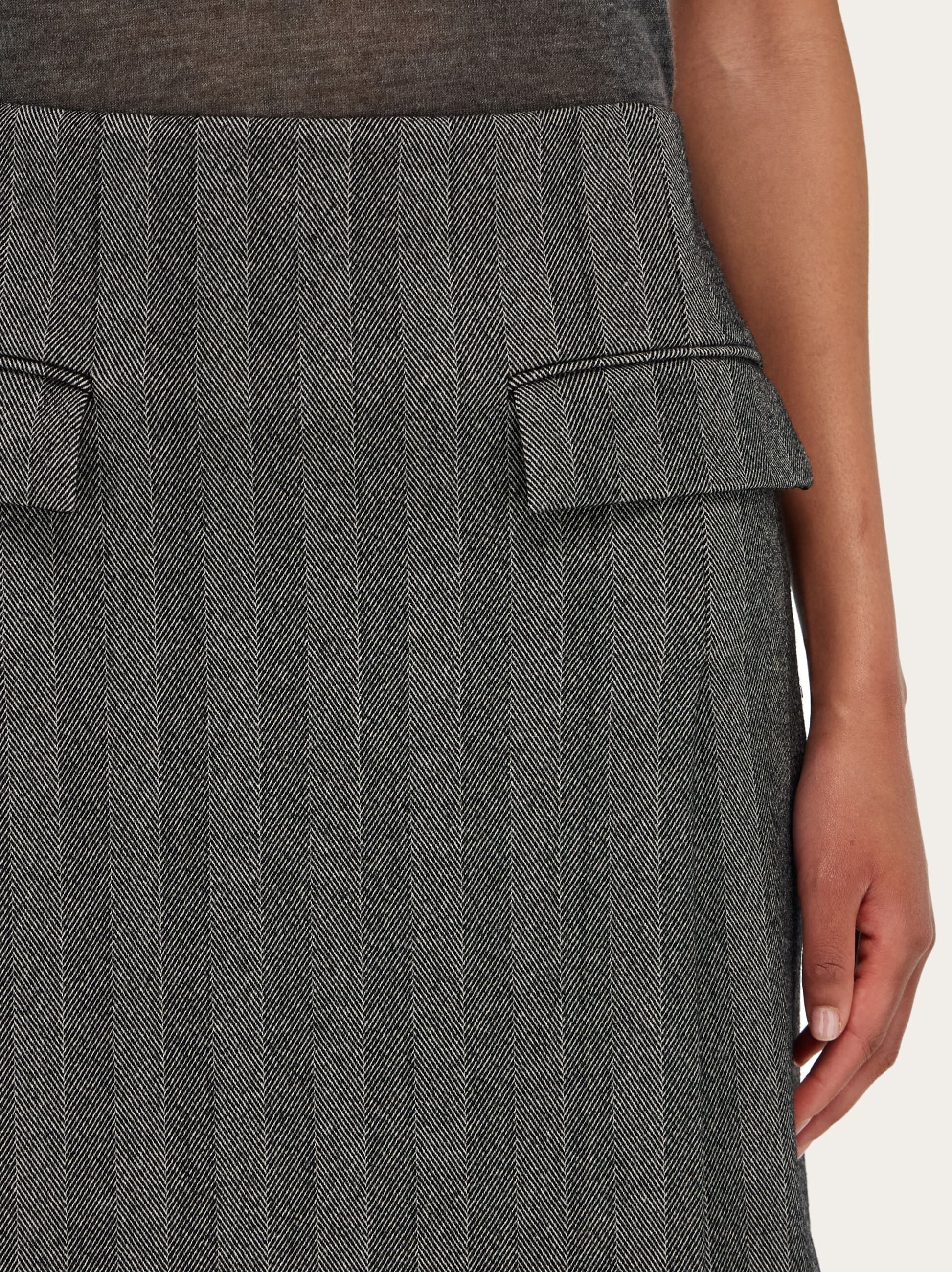 Chenille pencil skirt with double slit - 5