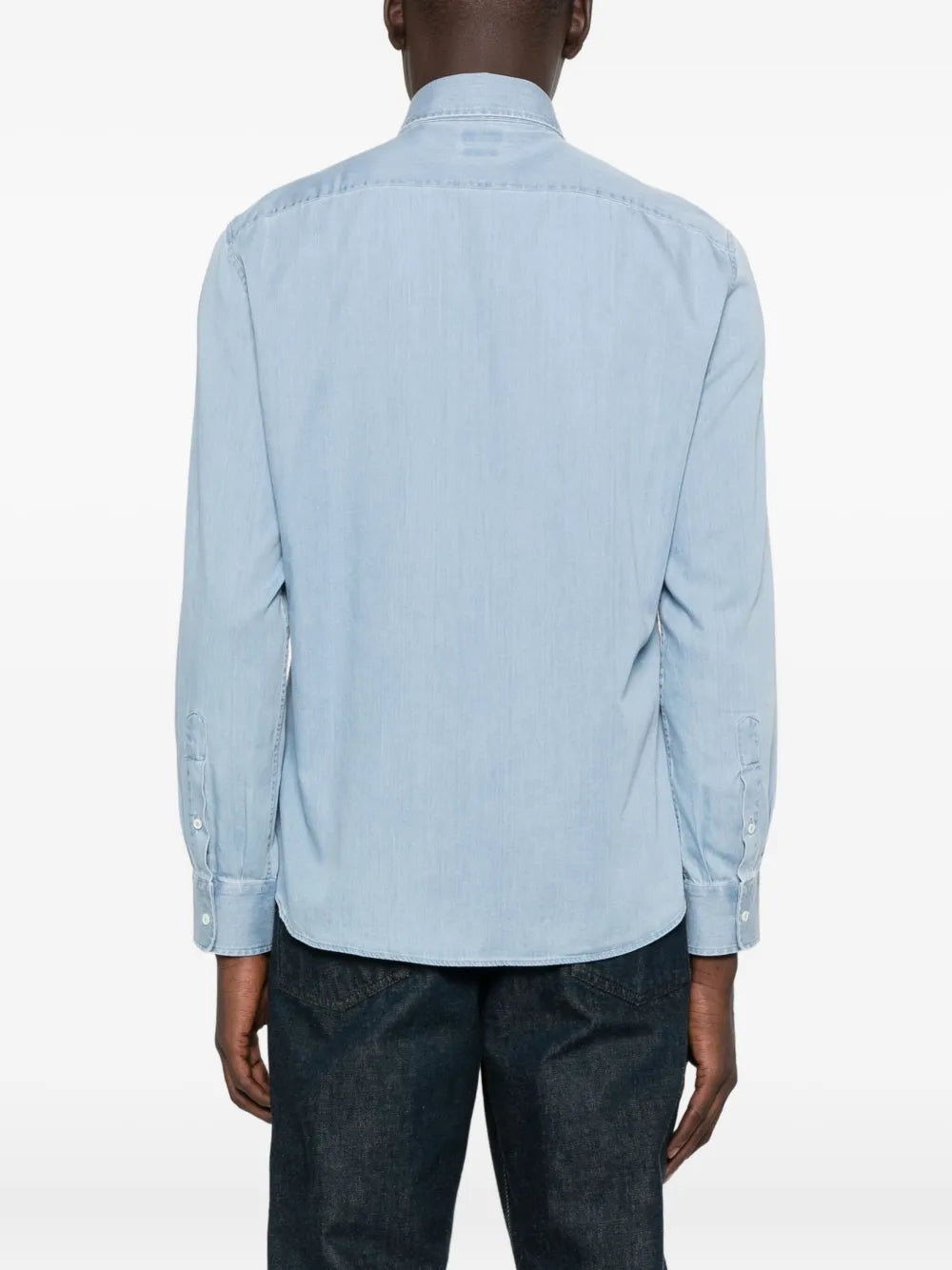 Brunello Cucinelli Men Long-Sleeved Denim Shirt - 4