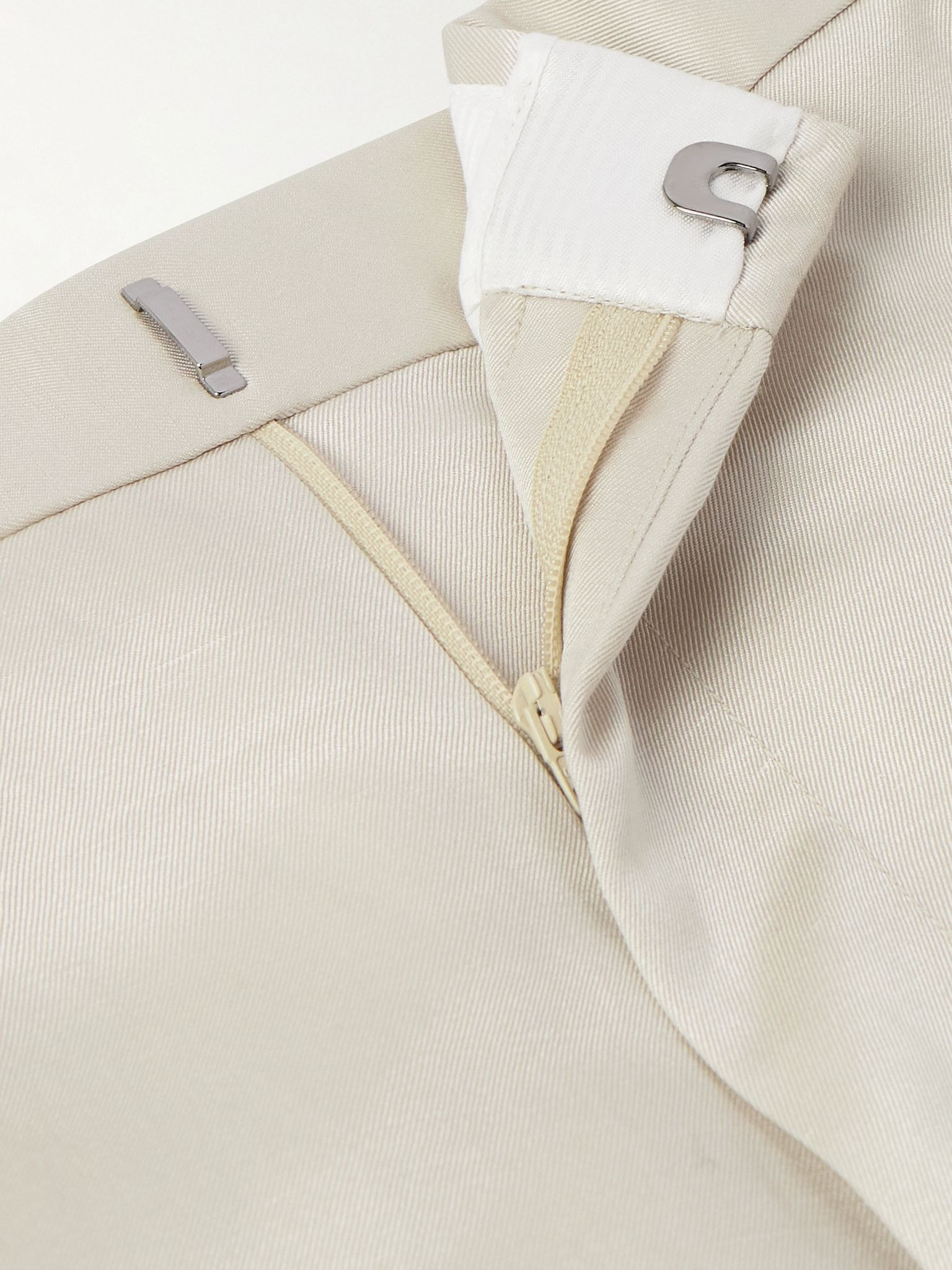 Dyllan Straight-Leg Silk and Linen-Blend Twill Suit Trousers Cream - 6