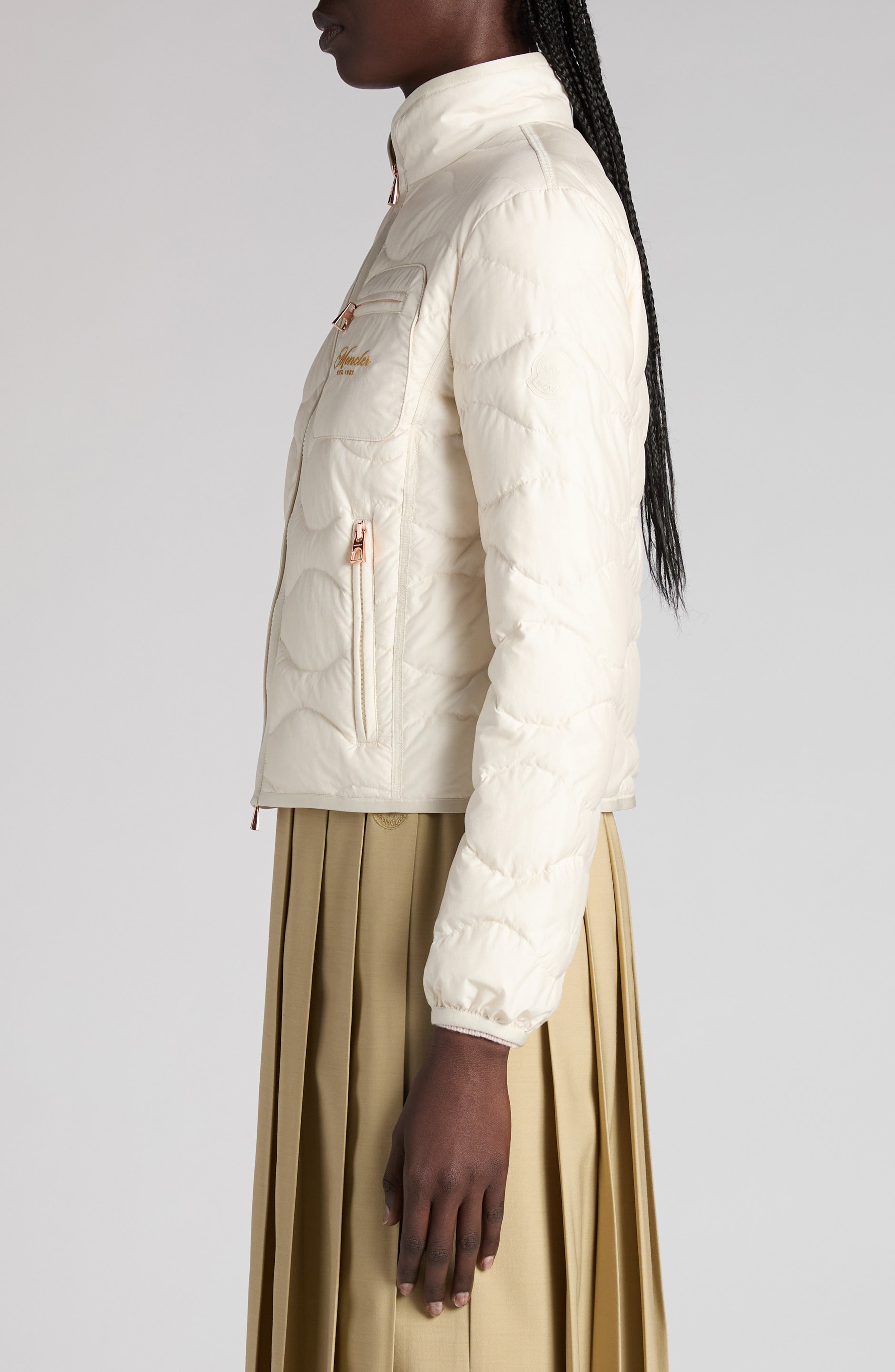 Moncler Tegea Quilted Down Jacket in Pale Ivory at Nordstrom - 4