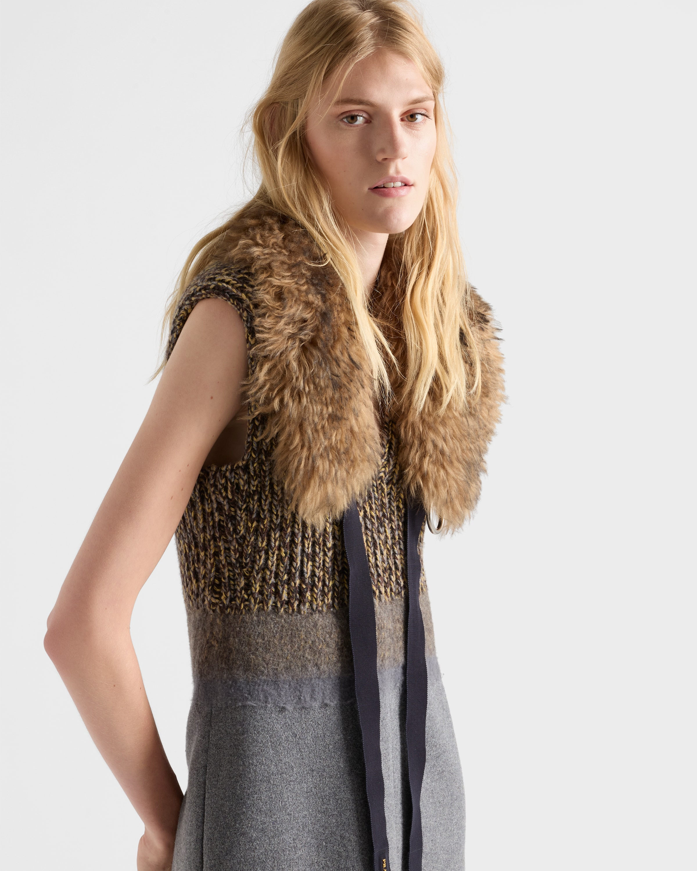 Shetland wool and cashmere V-neck dress - 4