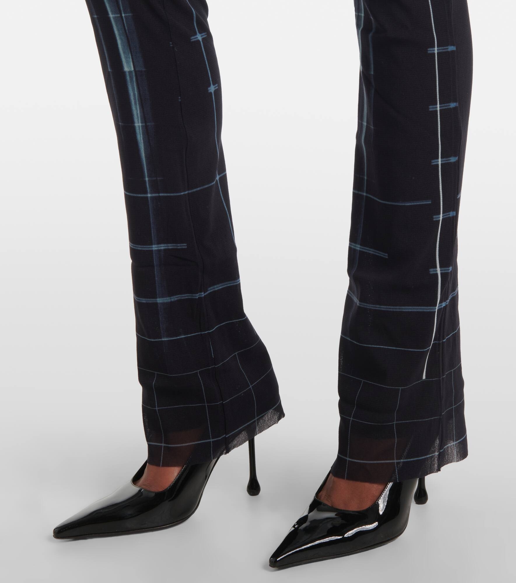 Squeletor semi-sheer mesh flared pants - 5