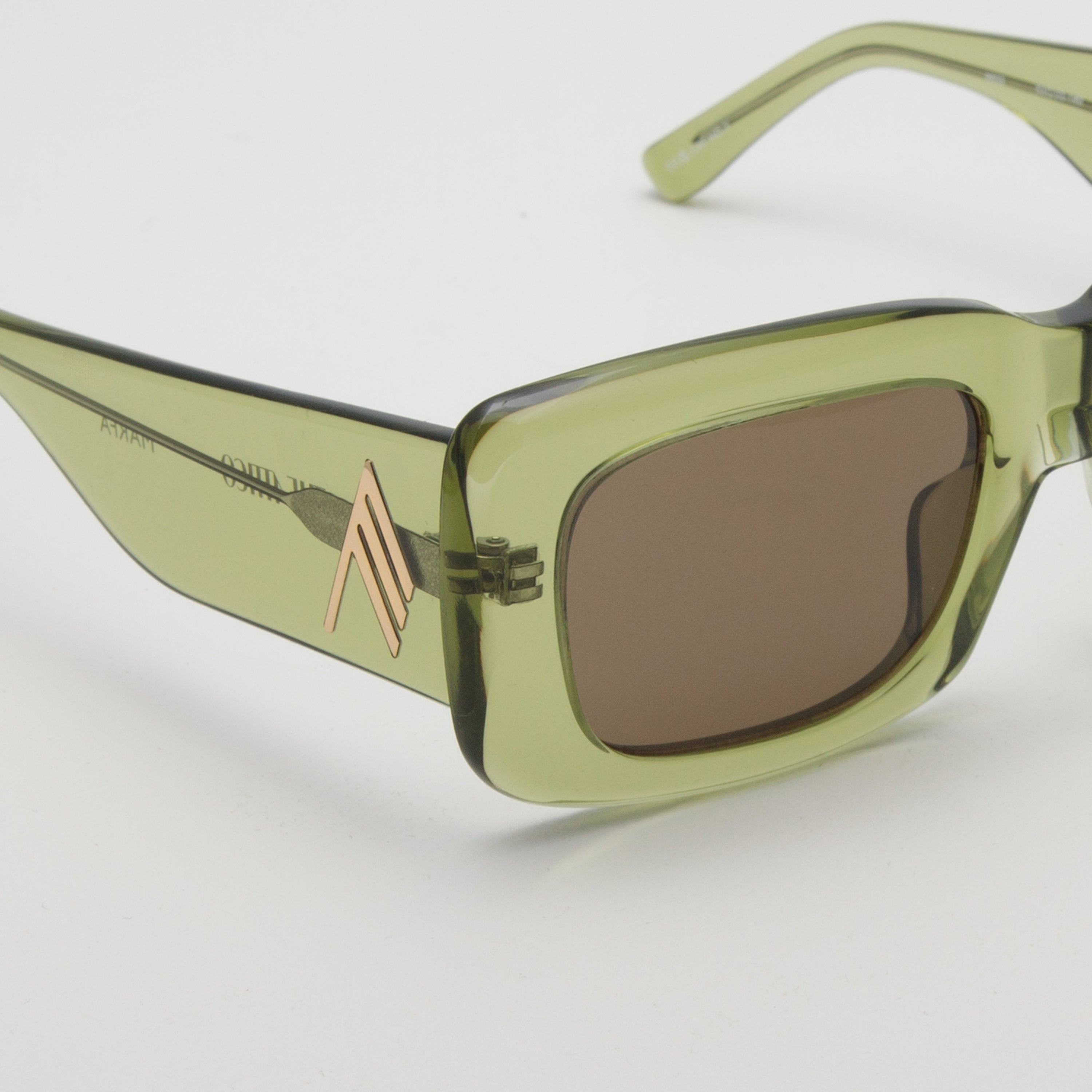 Marfa Rectangular Sunglasses in Green - 3
