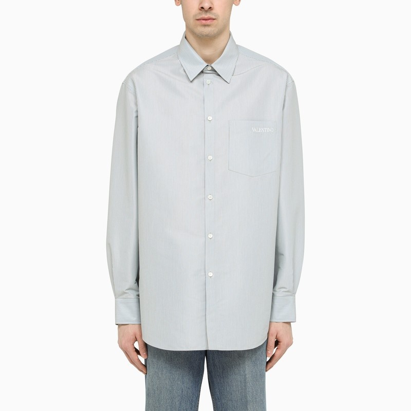 Light blue shirt in technical cotton - 1