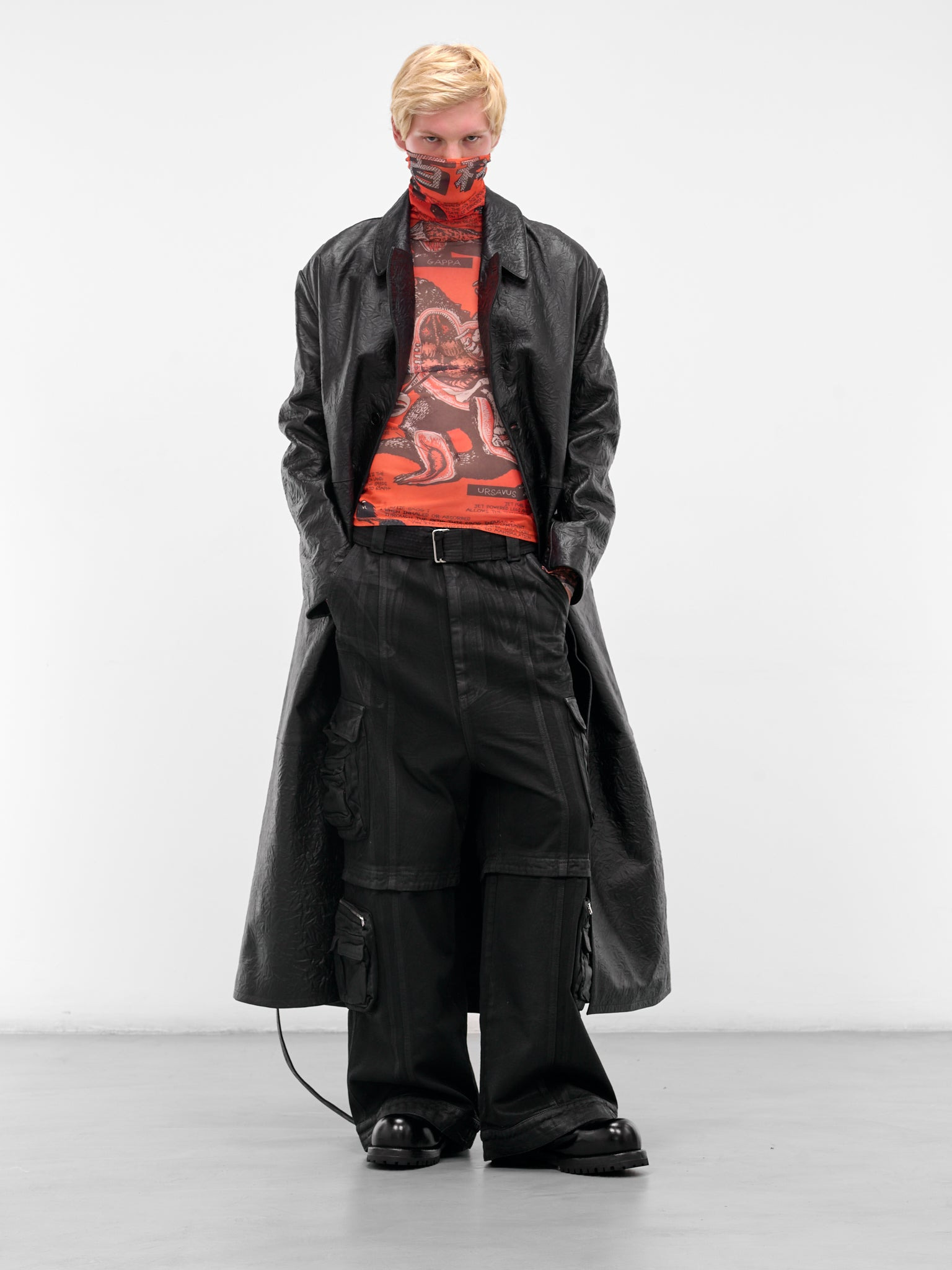 Black Coated Denim Cargo Jeans - 6