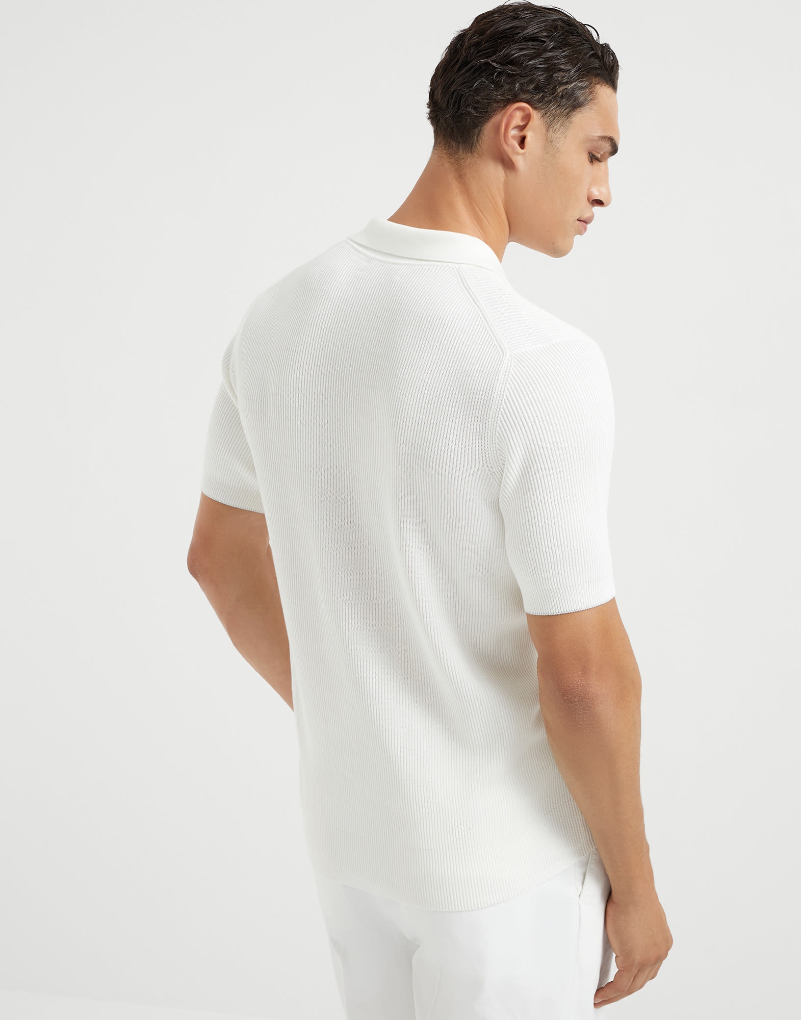 Cotton English rib knit polo - 2