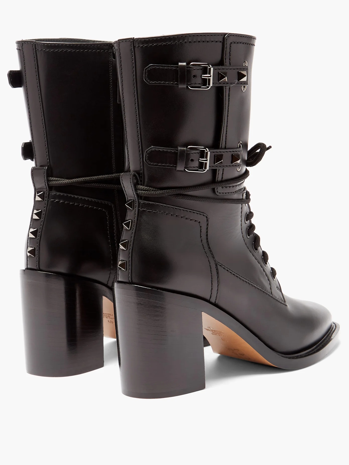 Rockstud leather ankle boots - 4