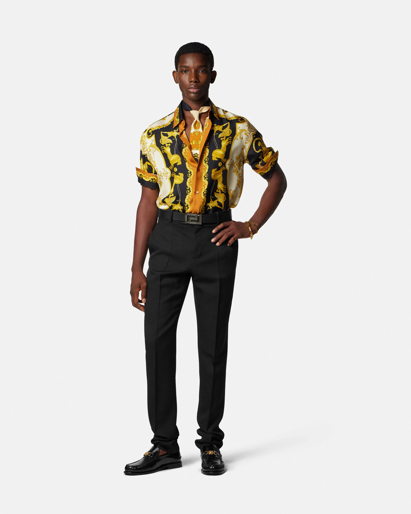 VERSACE Printed Silk Twill Regular Shirt outlook