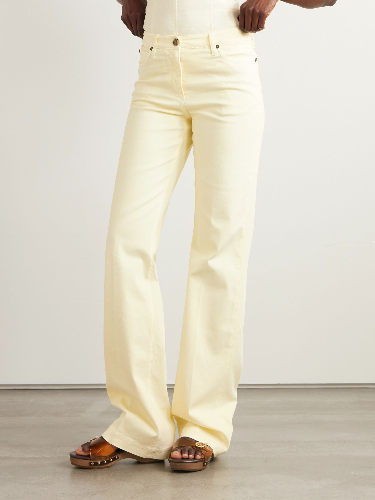 Low-rise flared jeans Cream - 3