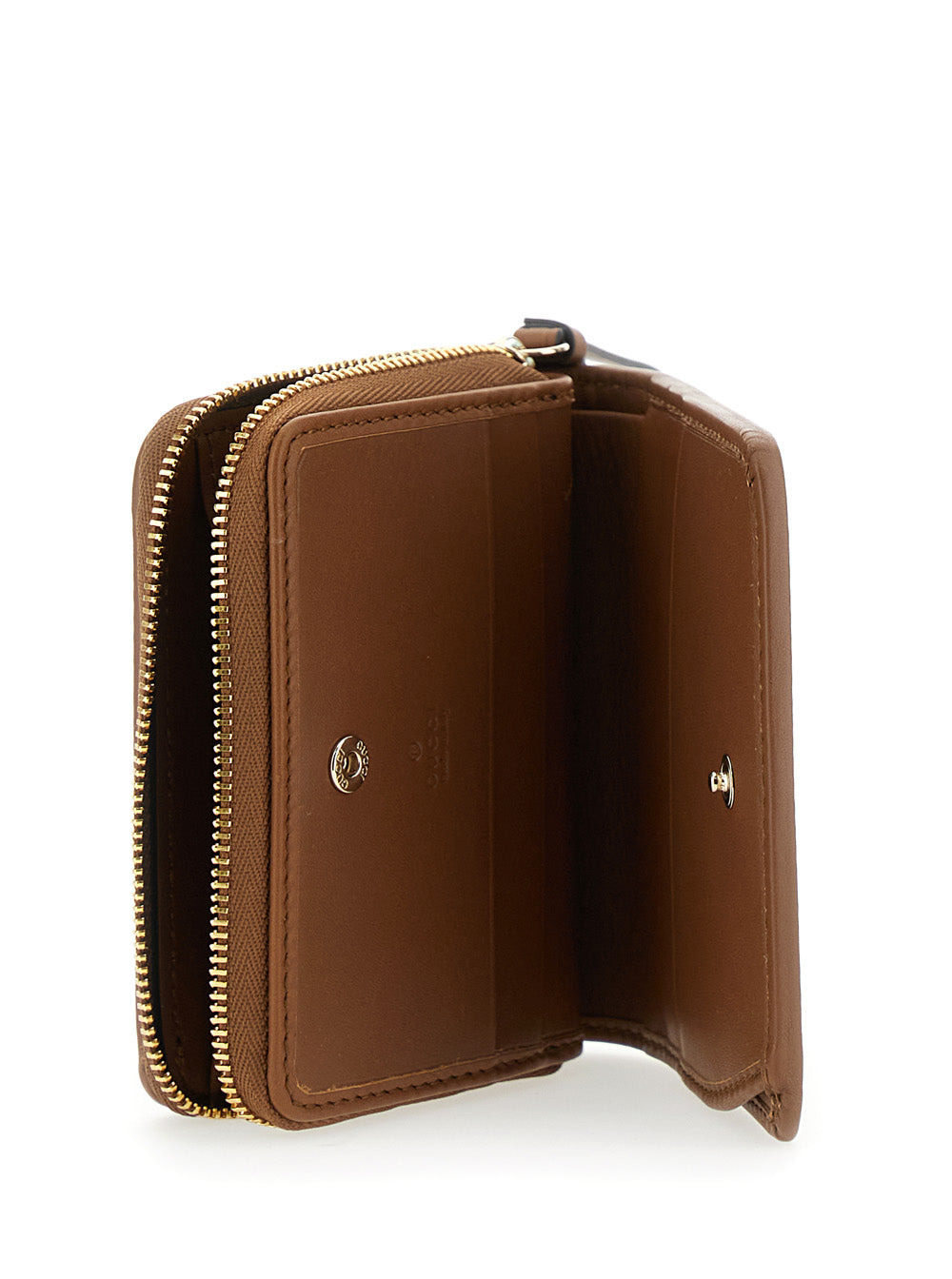 Gucci Women Beige Wallet With Snap Button And Zip Closure In Gg Canvas Woman - 5