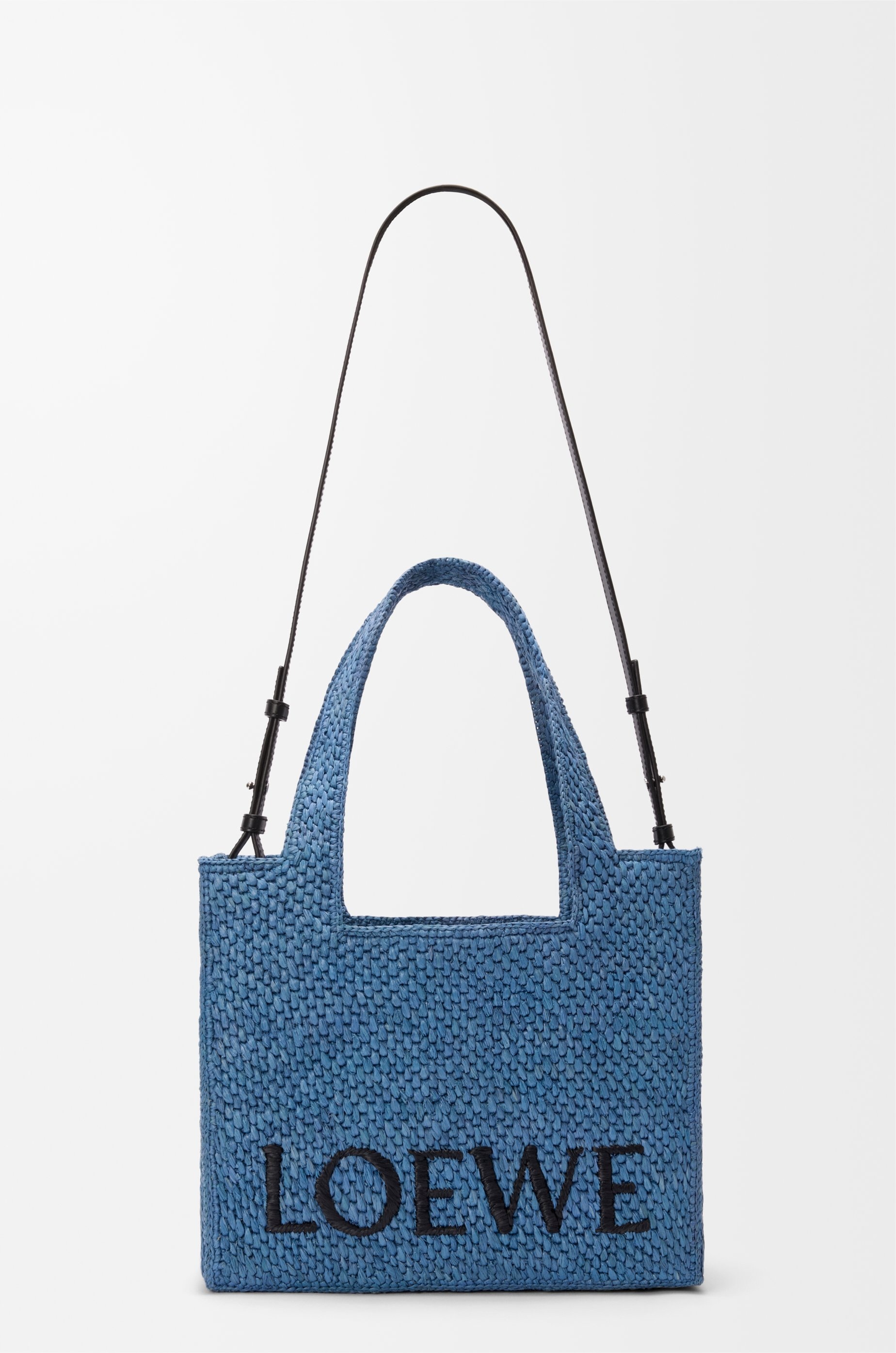 Medium LOEWE Font tote in raffia - 7