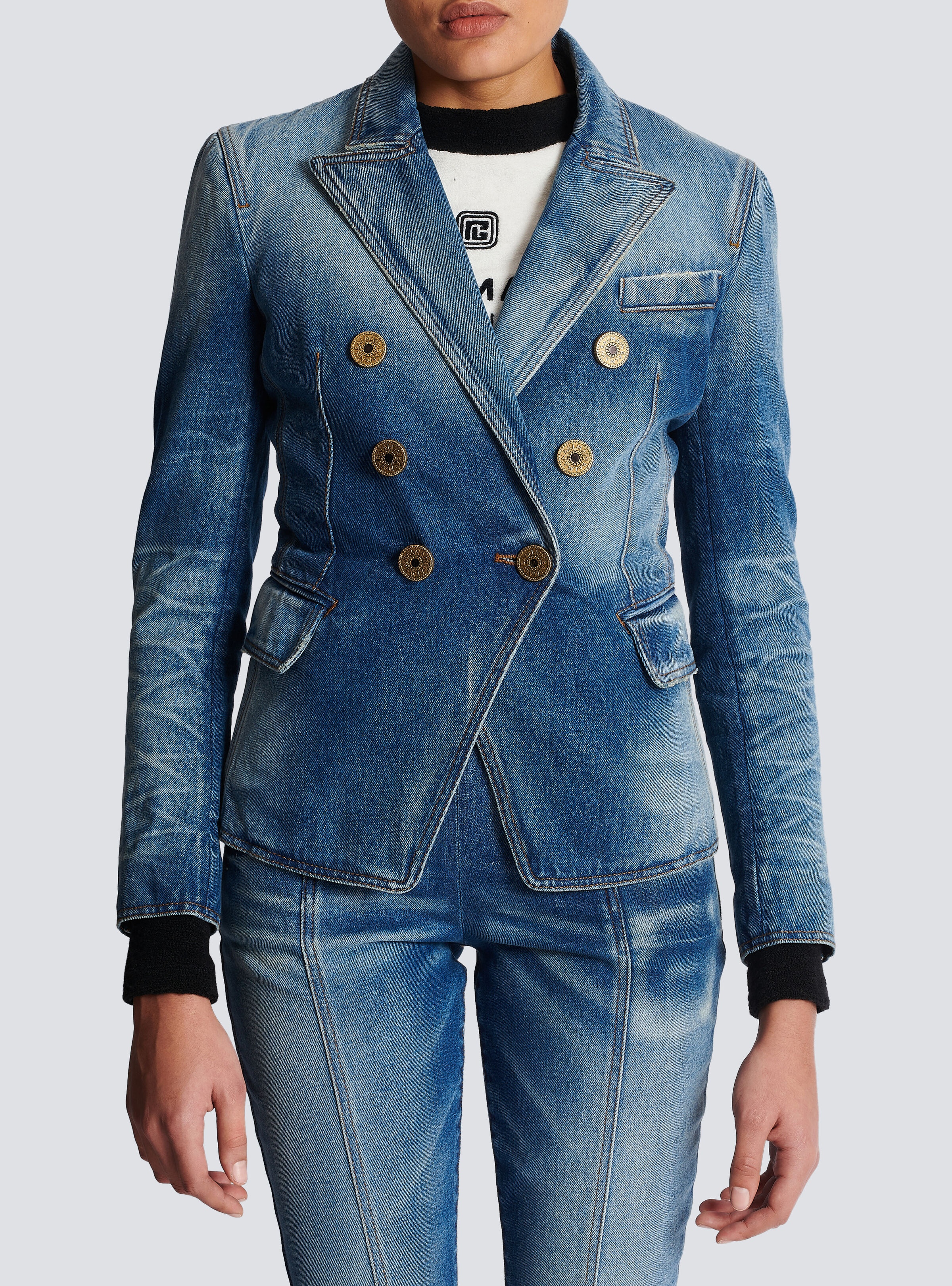 6-button denim jacket - 5