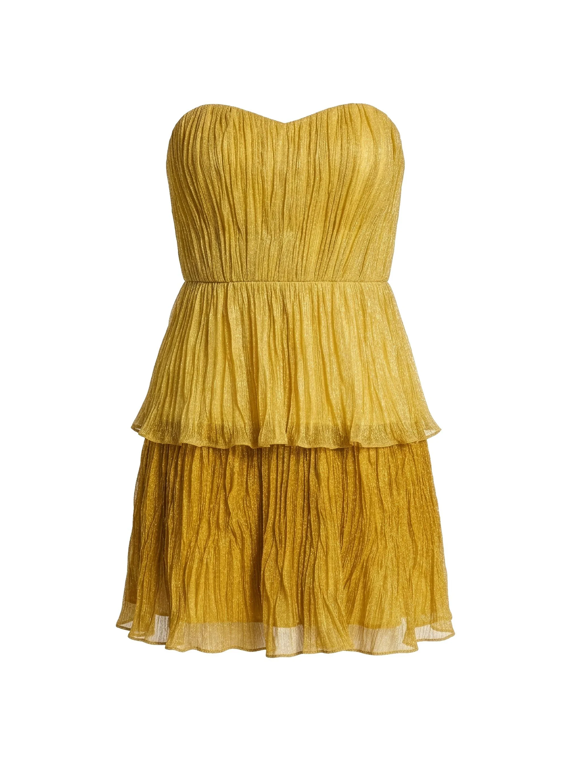 Women's Darcy Plissé Strapless Minidress - Golden Haze - 1
