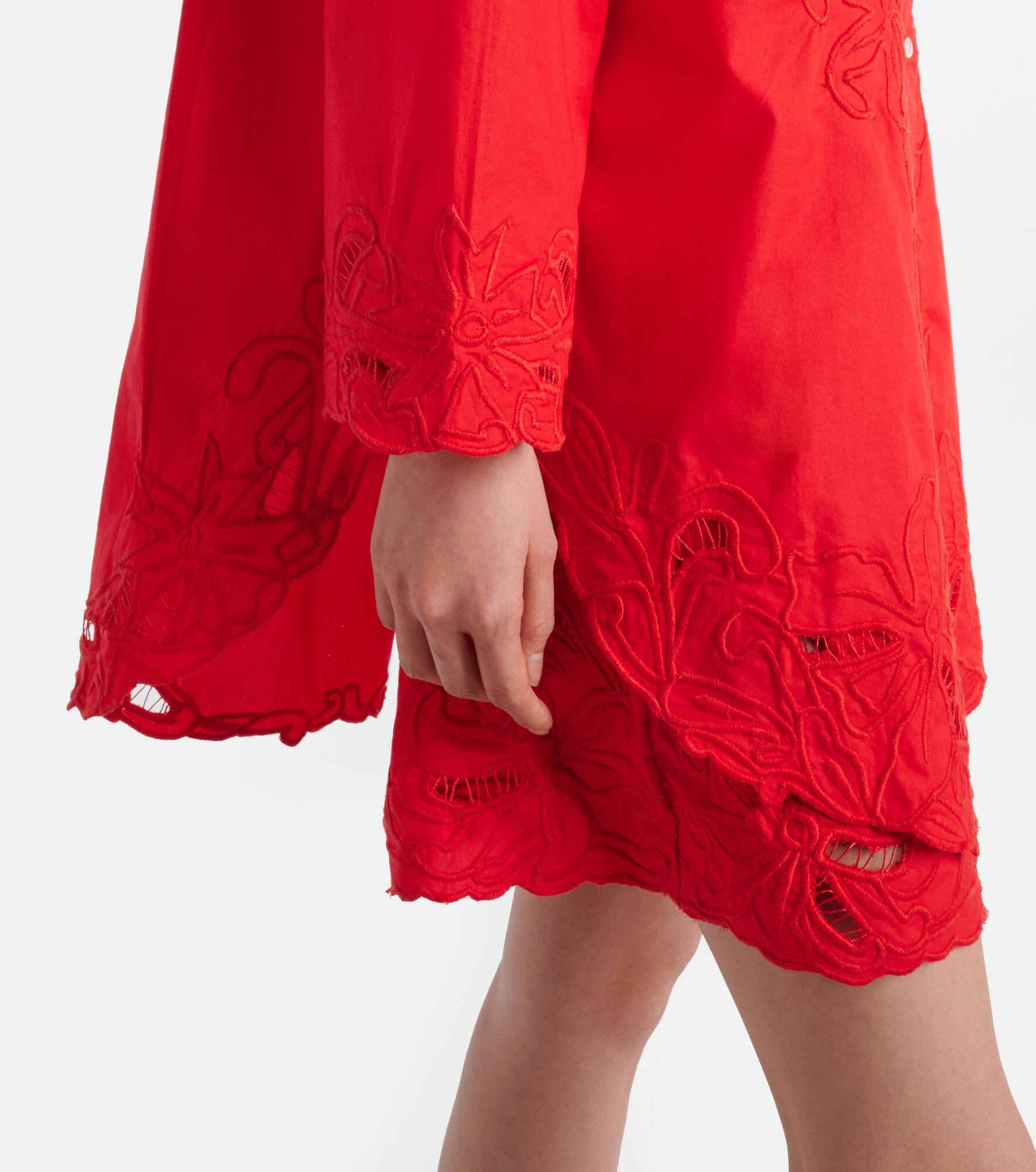 Broderie anglaise cotton poplin shirt - 5