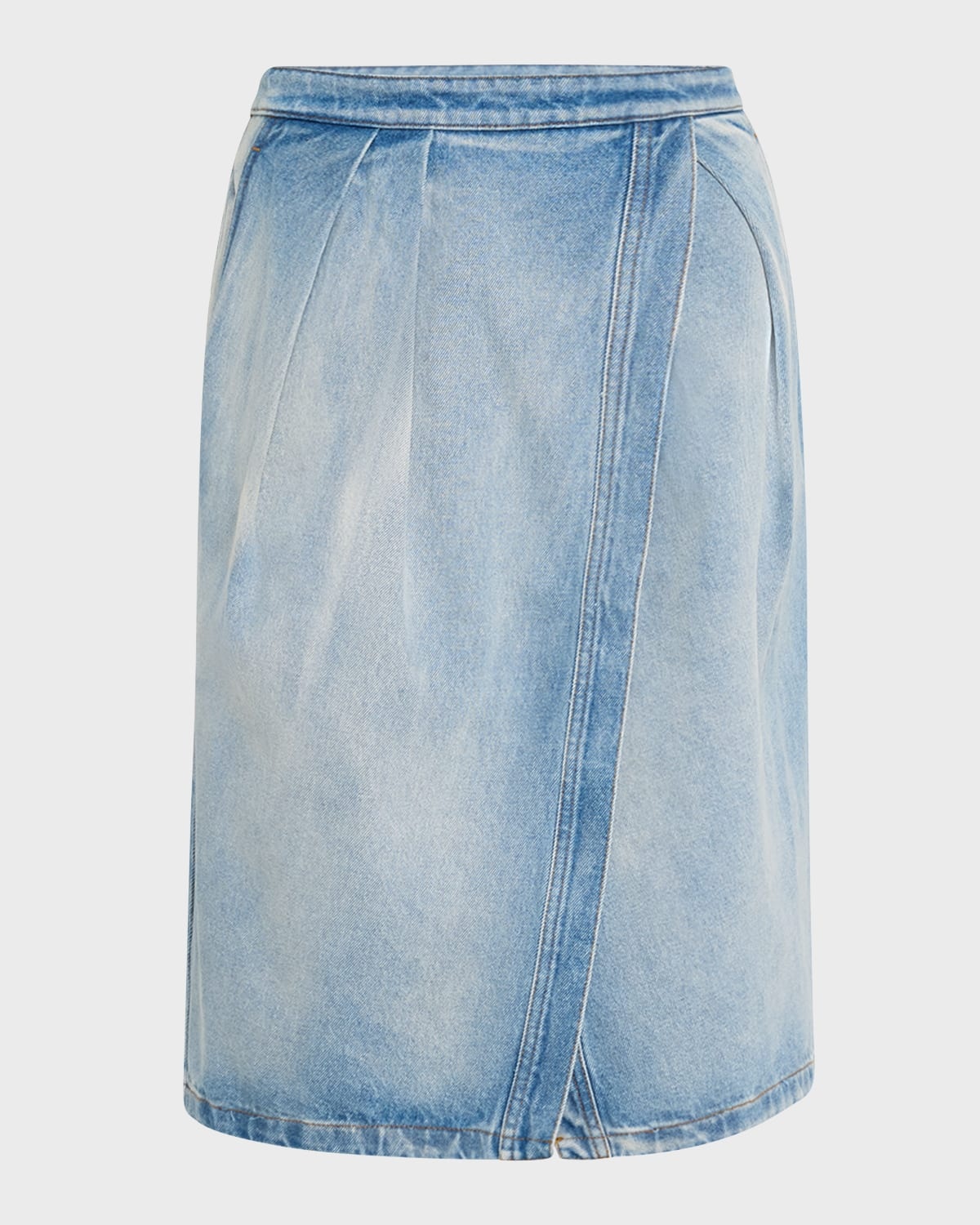 Dries Van Noten Solade Pleated Denim Wrap Skirt | neimanmarcus  
