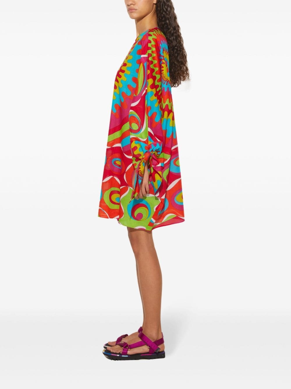 Bersaglio-print kaftan minidress - 3