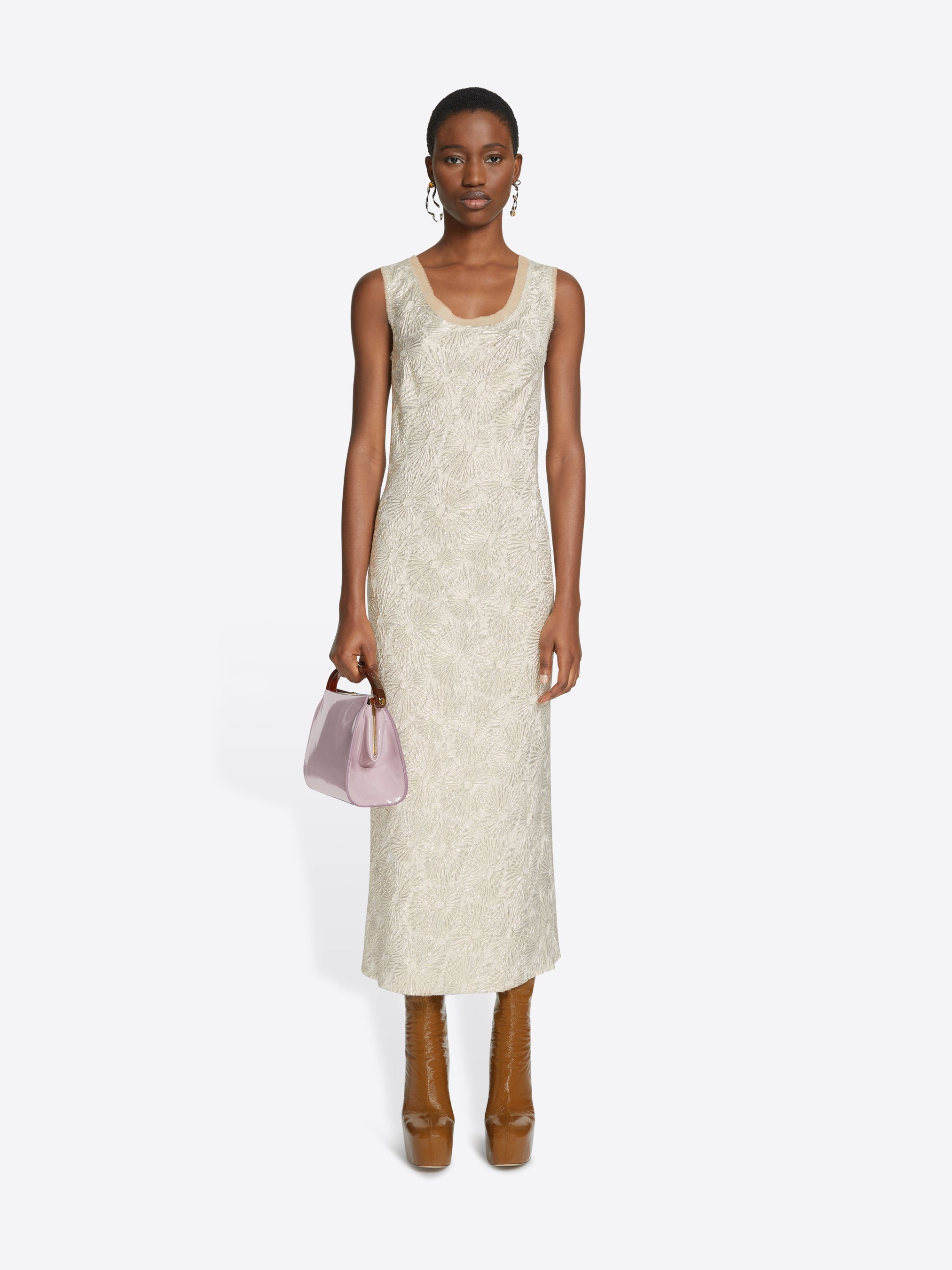 SILVER JACQUARD DRESS - 2