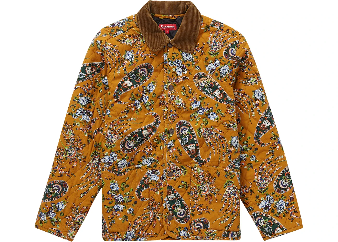 Supreme Quilted Paisley Jacket Mustard Paisley - 1