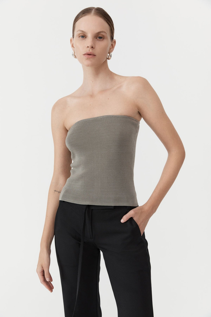 90s Strapless Knit Top - Shadow 2
